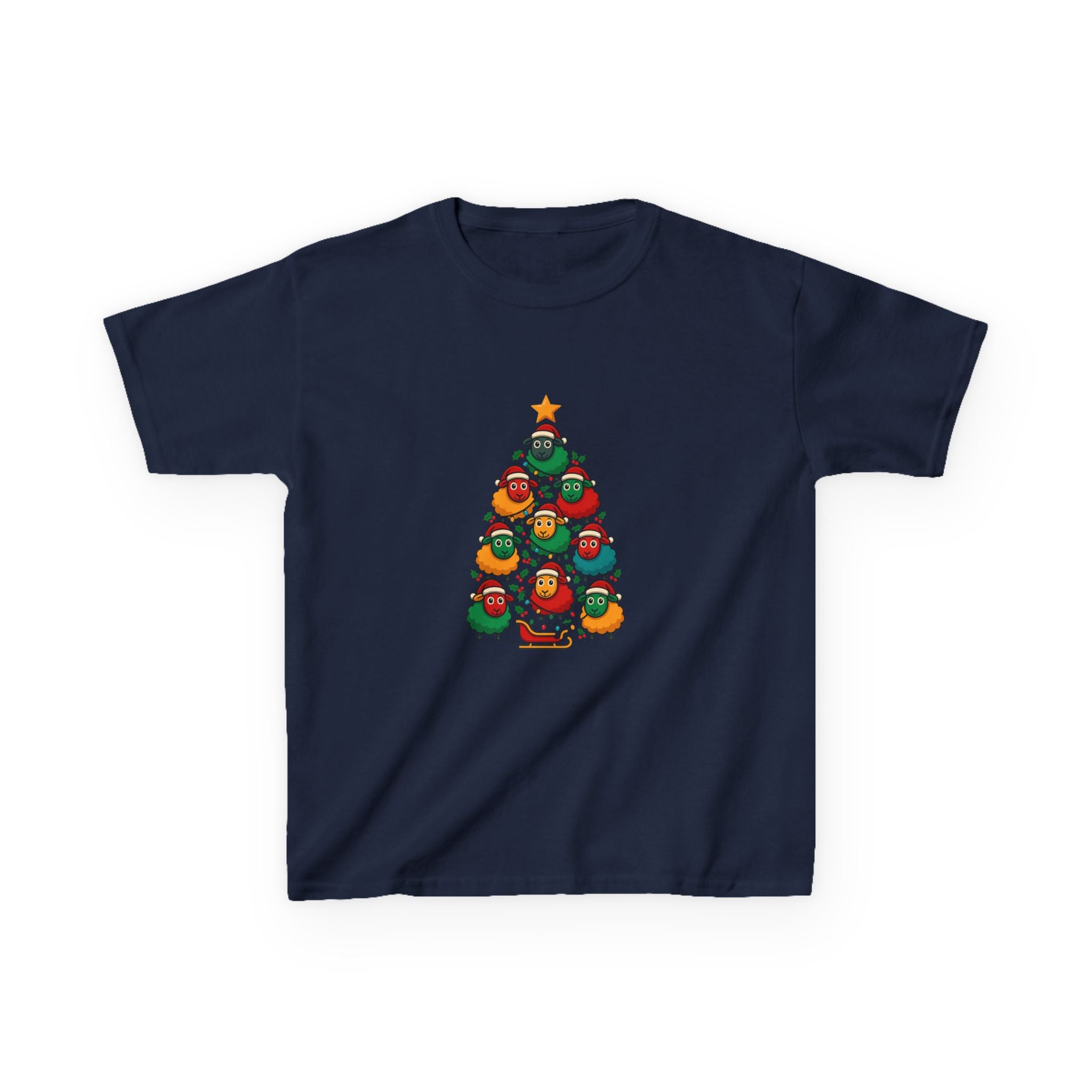 Kids Christmas Tree Sheep Tee — Festive Holiday Shirt for Children