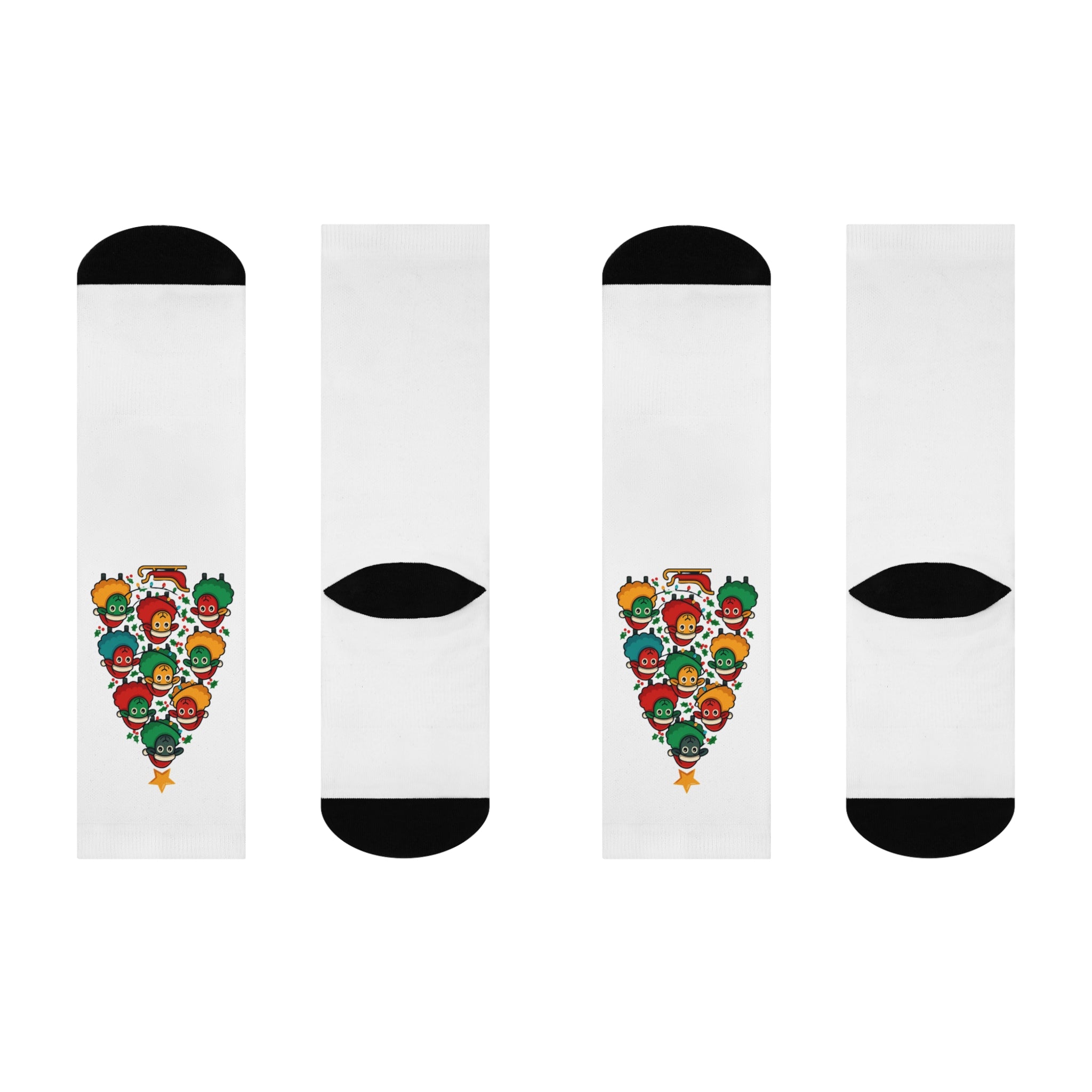 Christmas Tree Emoji Crew Socks — Holiday Cushioned Crew Socks