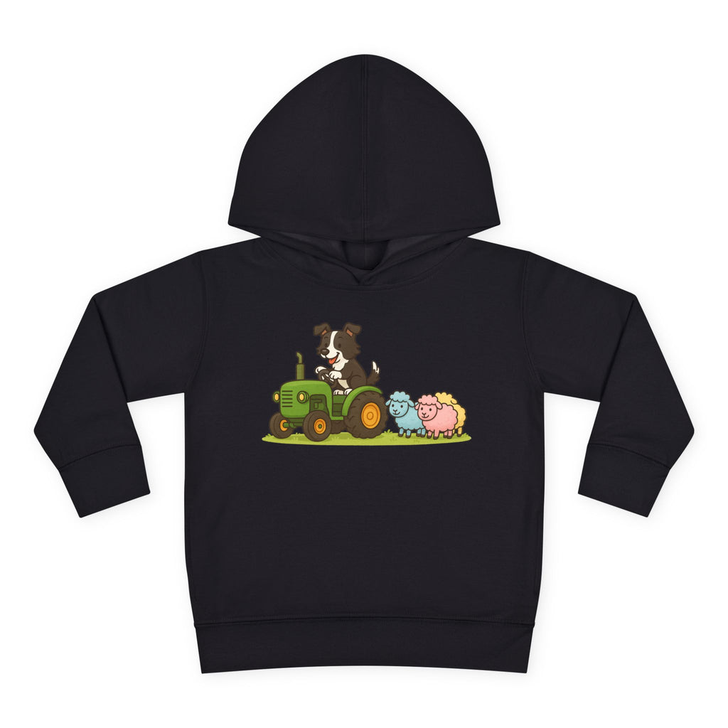 Toddler Hoodie — Cute Farm Tractor with Puppy & Sheep Kids Pullover