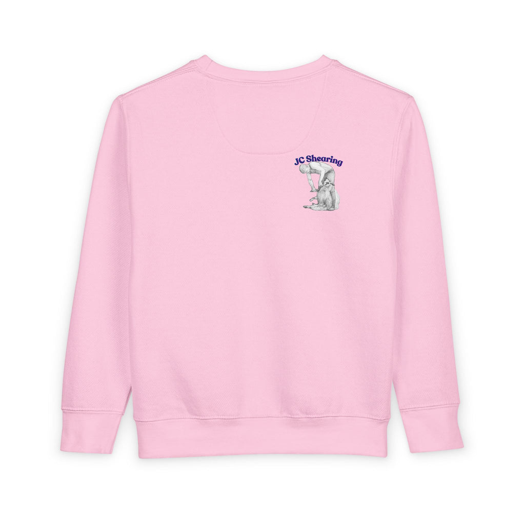 Say Hi to Perky Toddler Sweatshirt — Cute Sheep & Border Collie Kids Pullover