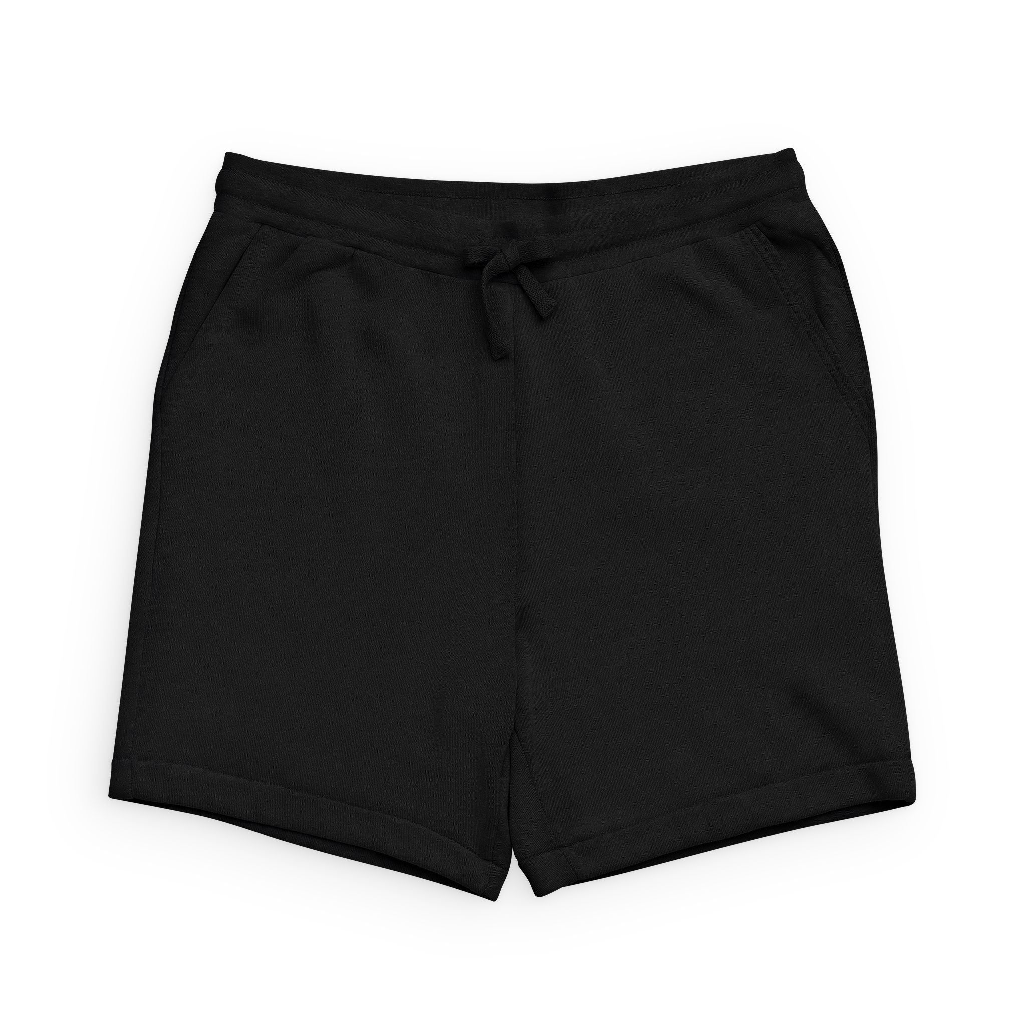 Black Sponge Fleece Sweatshorts — Casual Lounge Shorts