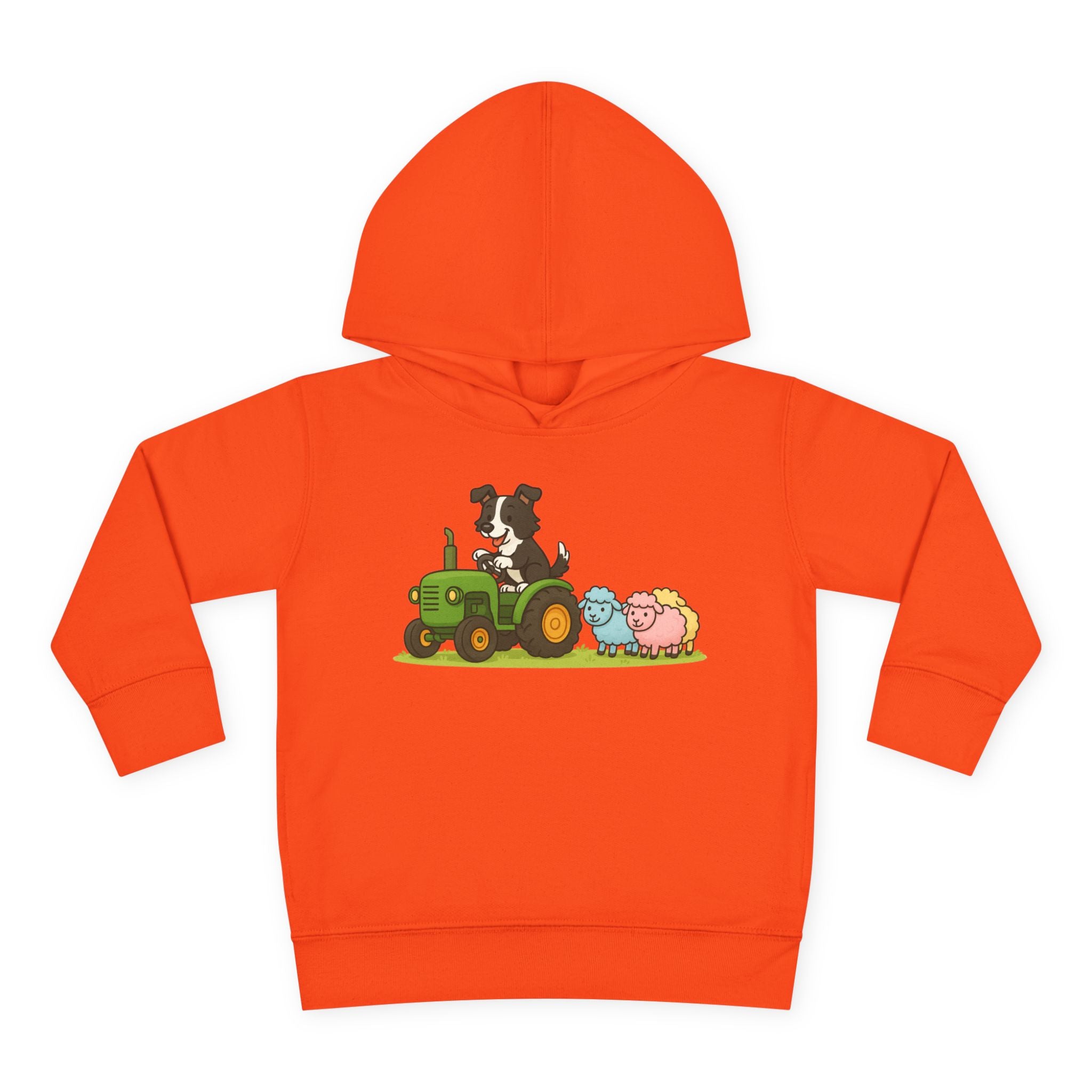 Toddler Hoodie — Cute Farm Tractor with Puppy & Sheep Kids Pullover
