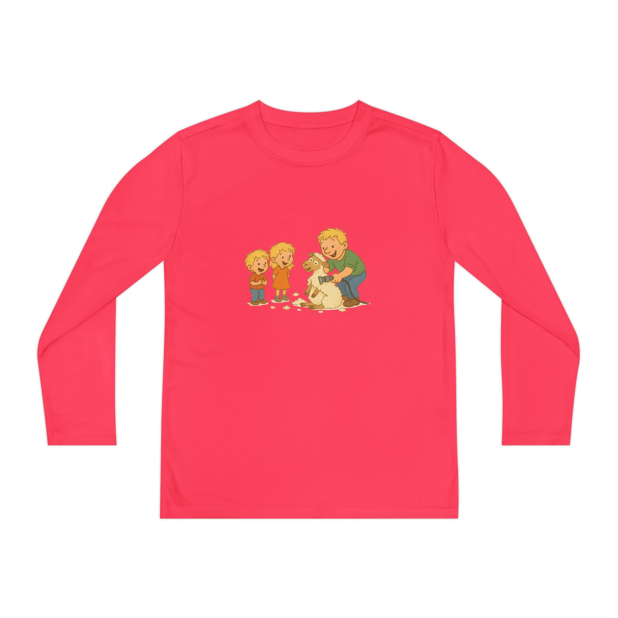 Youth Long Sleeve Tee – Kids & Dad Dog Rescue Illustration