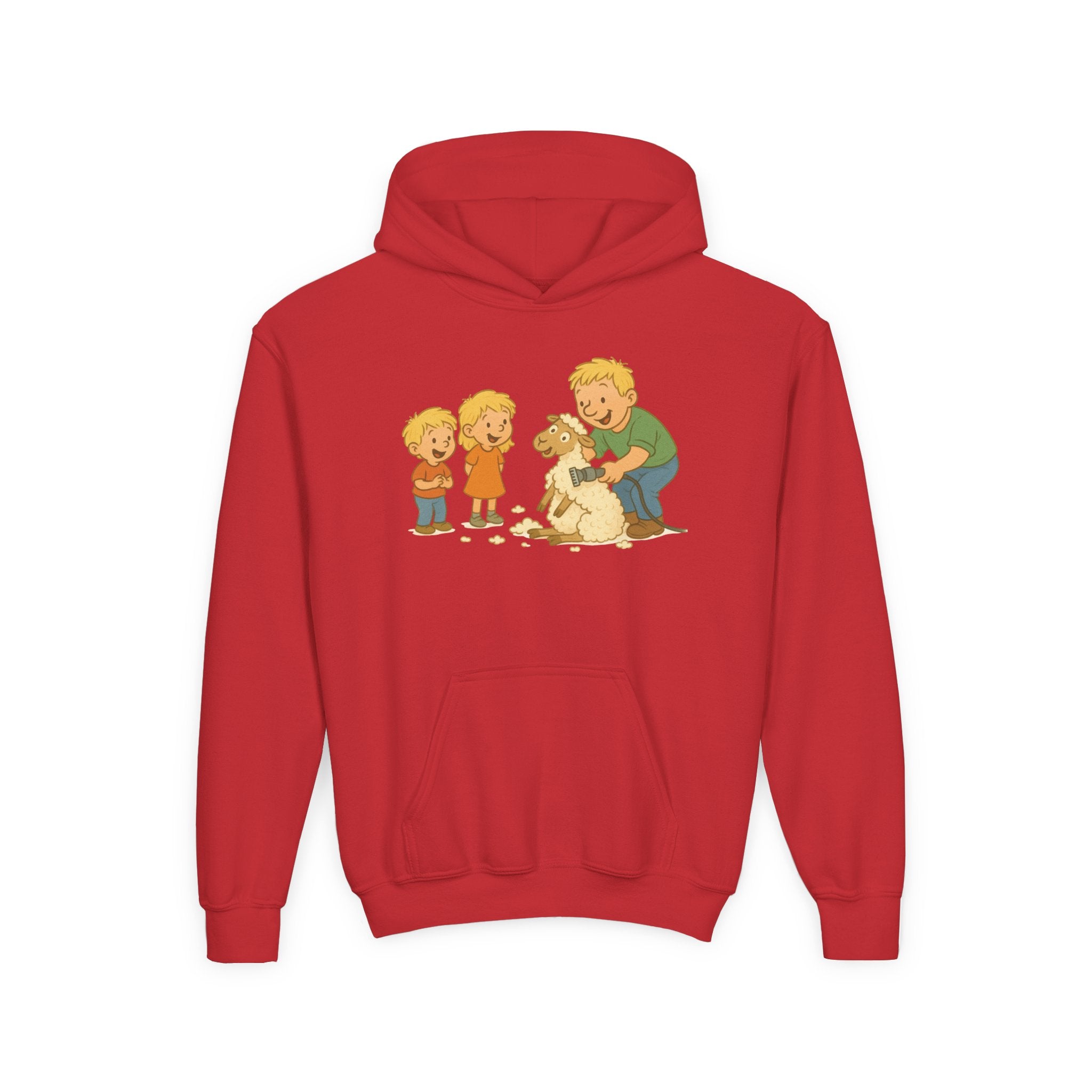 Youth Hoodie — Vintage Kids & Dog Graphic Pullover