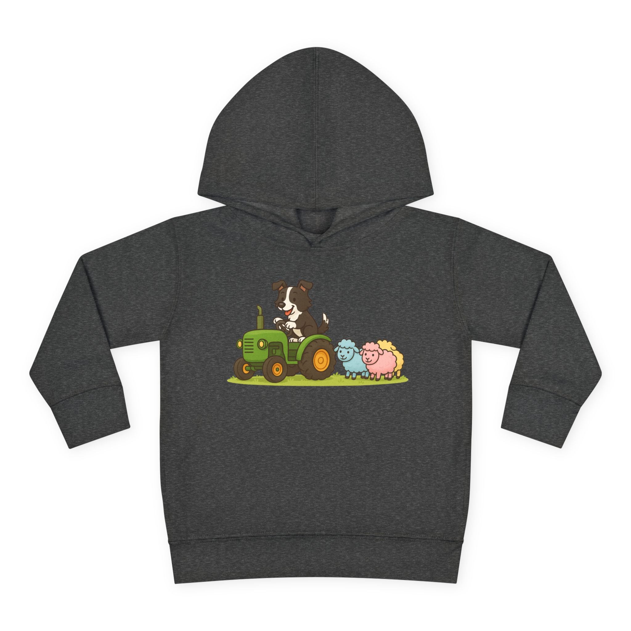 Toddler Hoodie — Cute Farm Tractor with Puppy & Sheep Kids Pullover