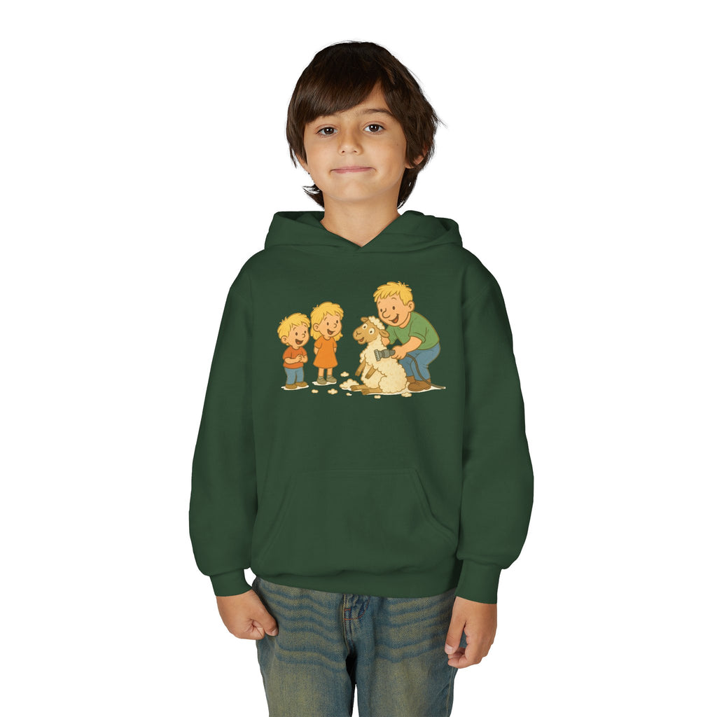 Youth Hoodie — Vintage Kids & Dog Graphic Pullover