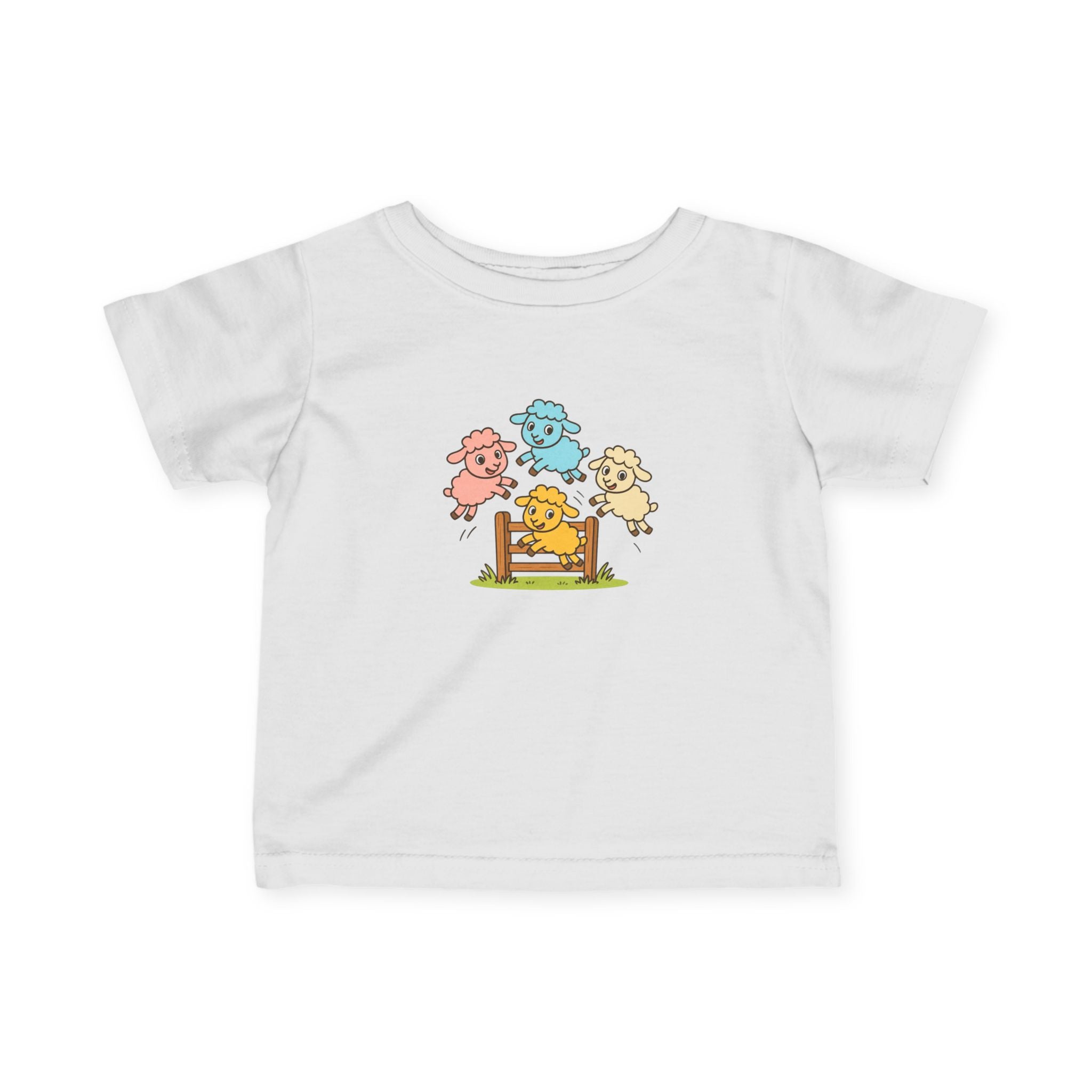 Infant Tee — Cute Jumping Sheep Nursery Graphic