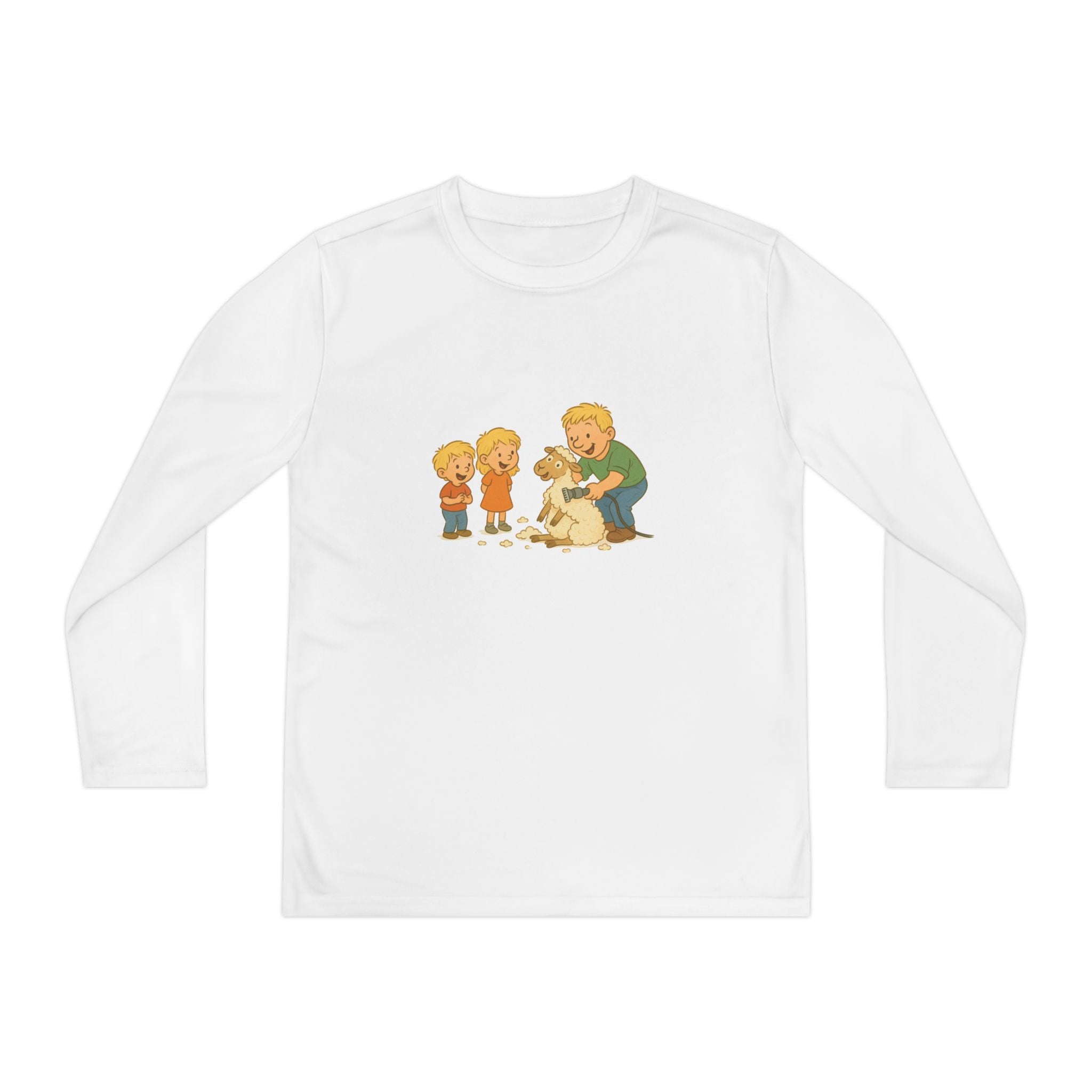 Youth Long Sleeve Tee – Kids & Dad Dog Rescue Illustration