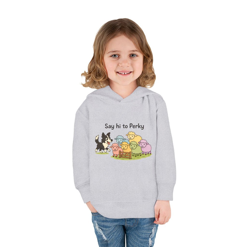 Toddler Hoodie - "Say Hi to Perky" Cute Farm Animal Pullover for Kids