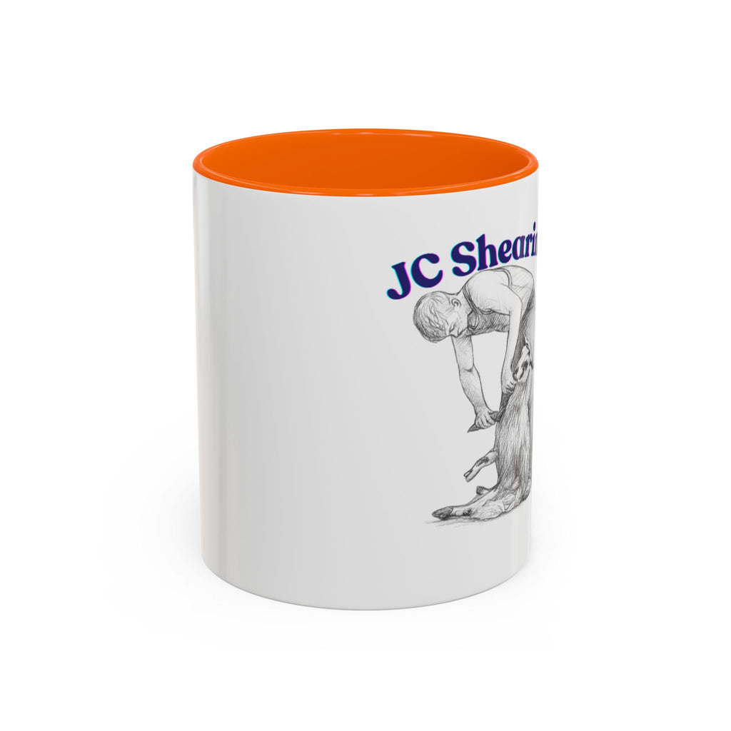 JC Shearing Coffee Mug — Sheep Shearer Illustration Accent Mug (11/15oz)