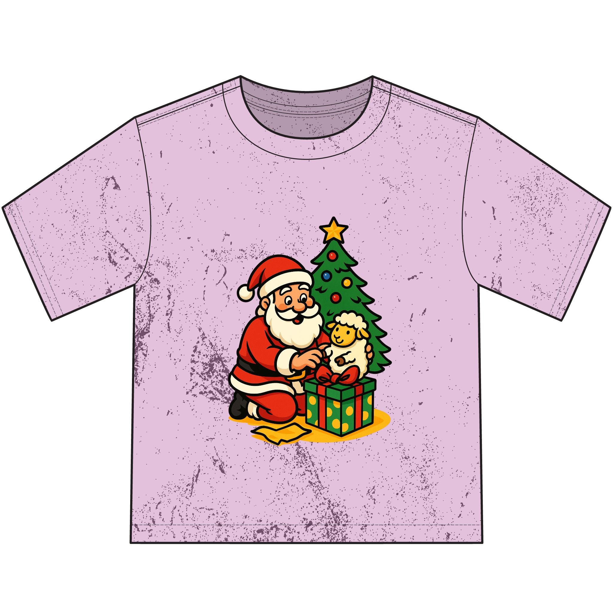 Kids' Christmas Santa & Tree T-Shirt — Retro Holiday Gift Tee