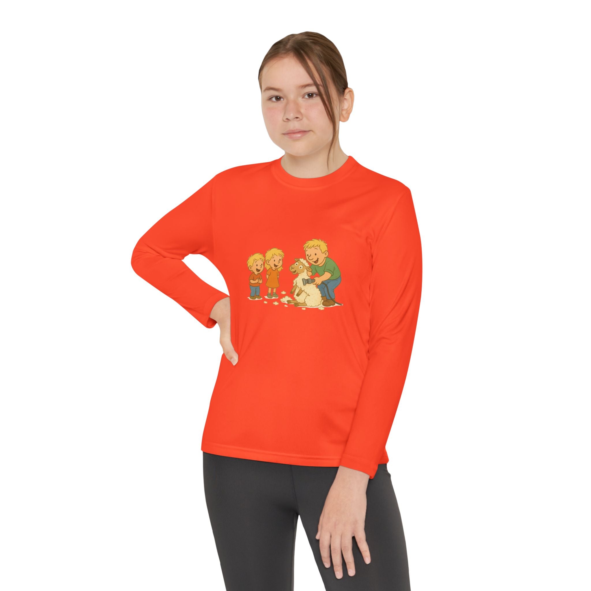 Youth Long Sleeve Tee – Kids & Dad Dog Rescue Illustration