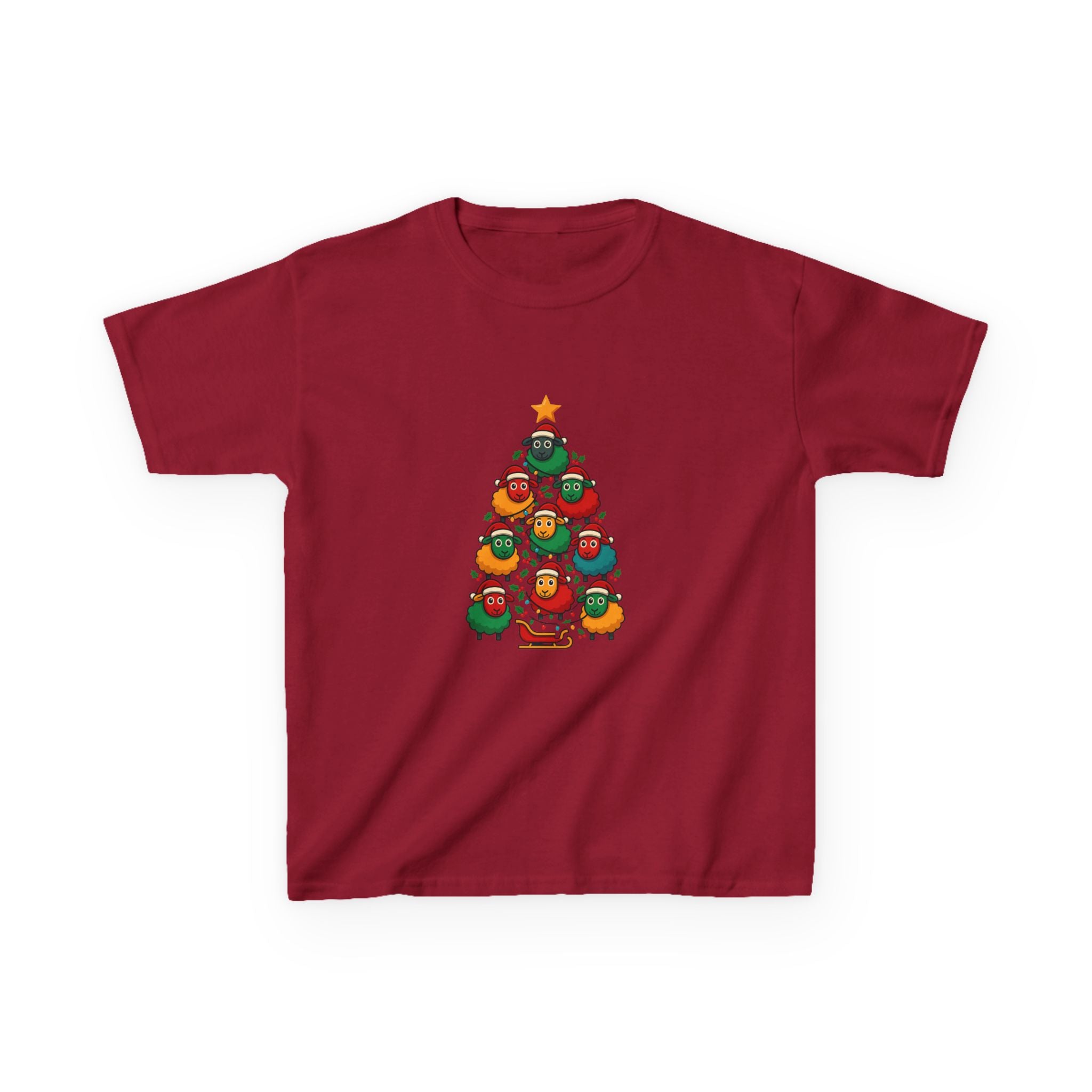 Kids Christmas Tree Sheep Tee — Festive Holiday Shirt for Children