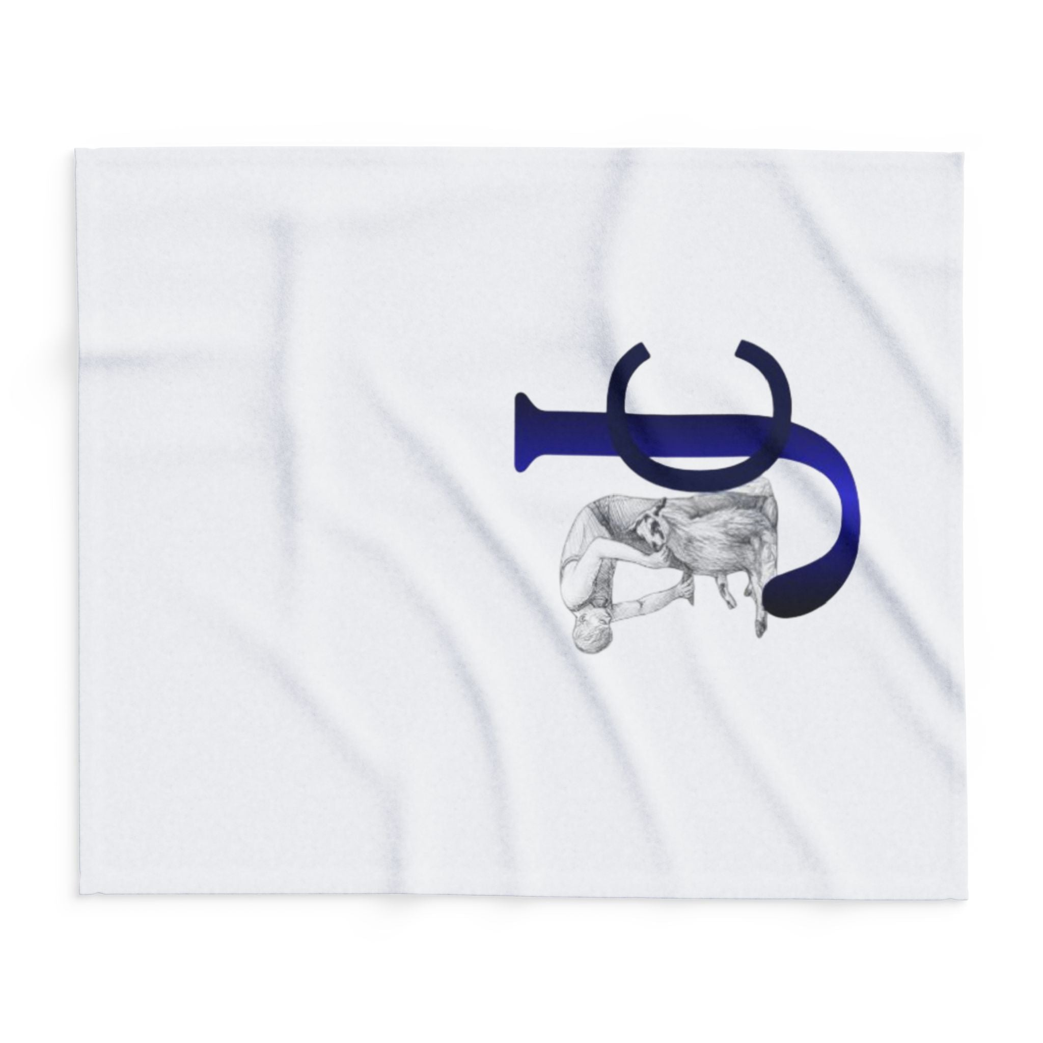 Monogram JC Fleece Blanket — Classic Nurse Care Illustration