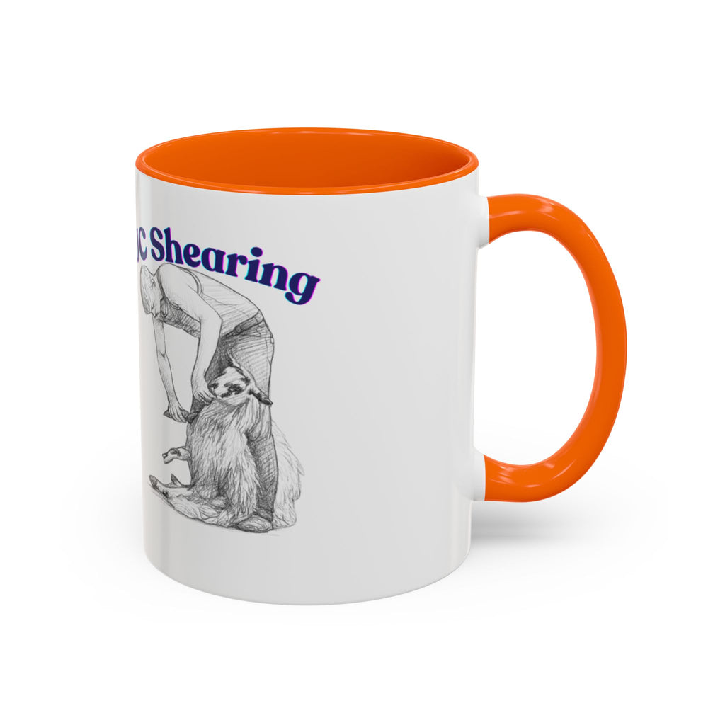 JC Shearing Coffee Mug — Sheep Shearer Illustration Accent Mug (11/15oz)