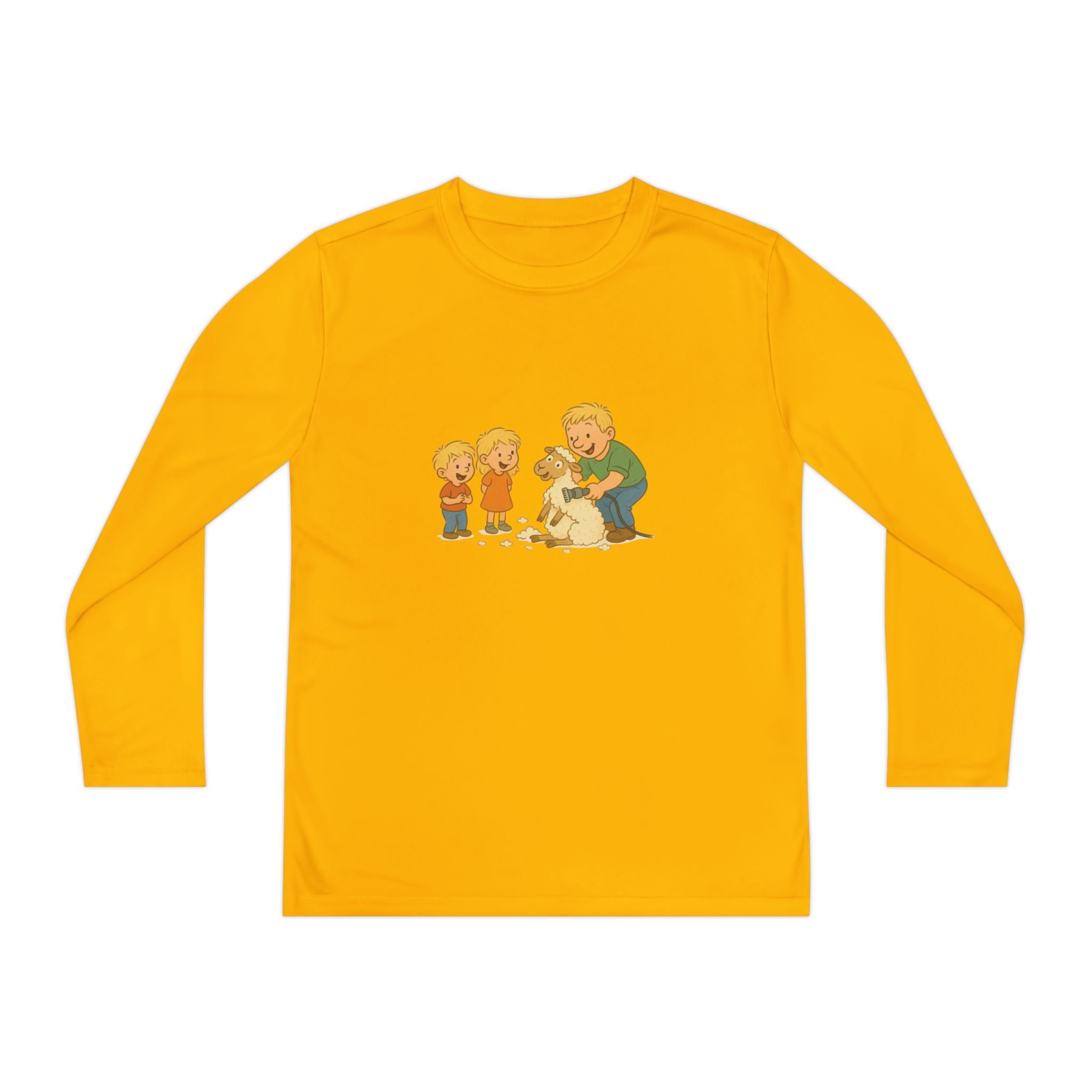 Youth Long Sleeve Tee – Kids & Dad Dog Rescue Illustration