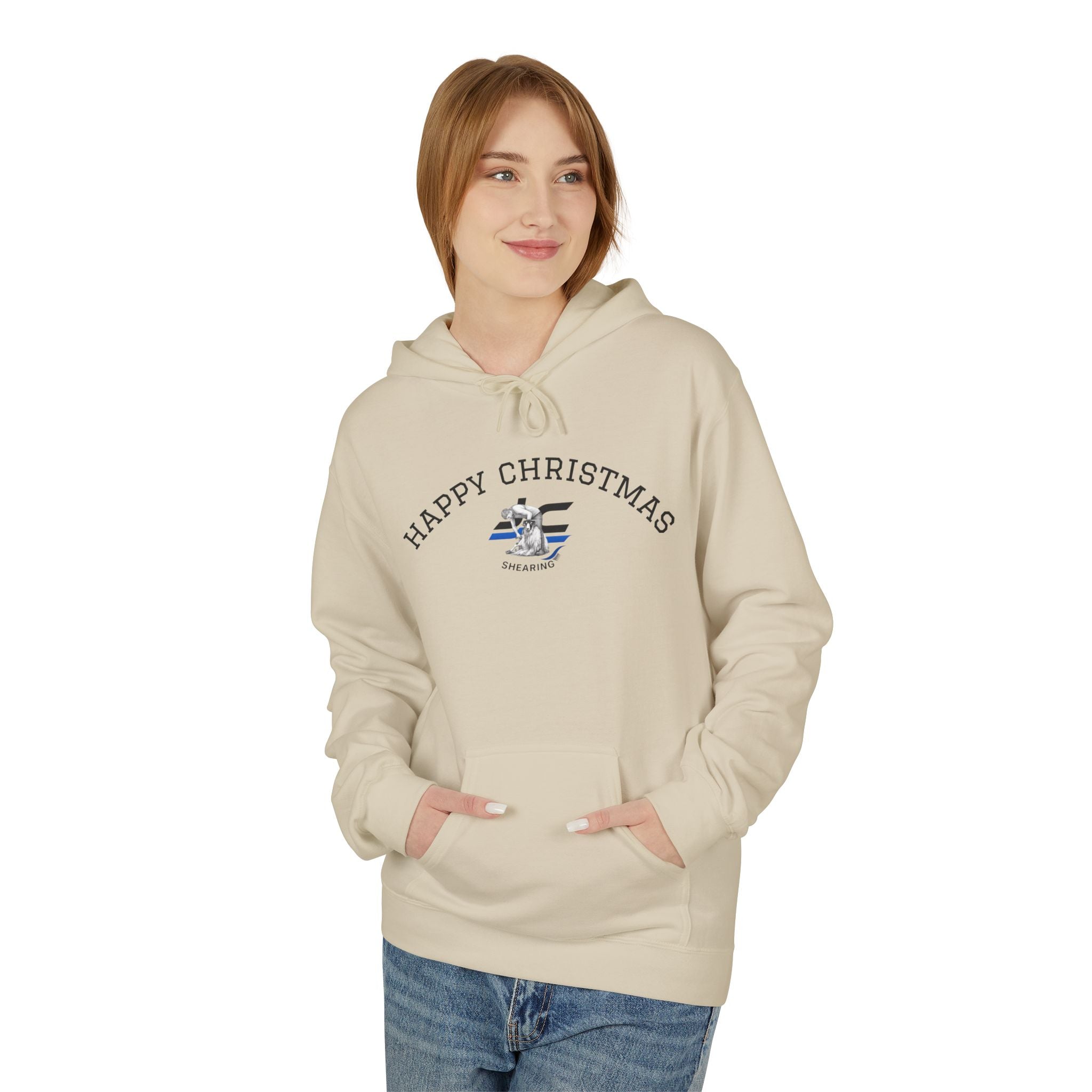 Christmas Ram Hoodie — "Happy Christmas I've Been Fleeced" Holiday Sweatshirt
