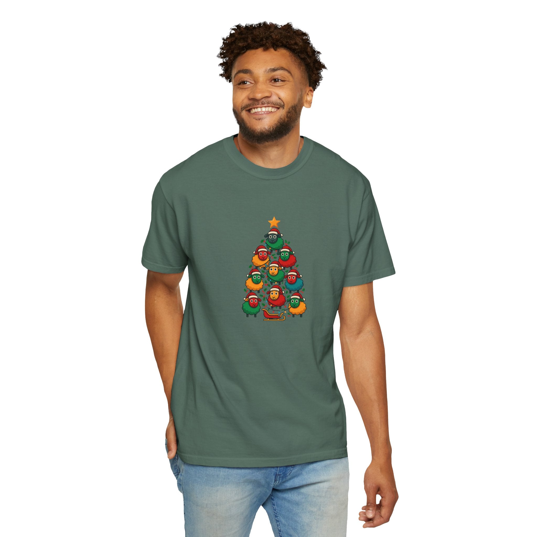 Christmas Tree Sheep Graphic T-Shirt
