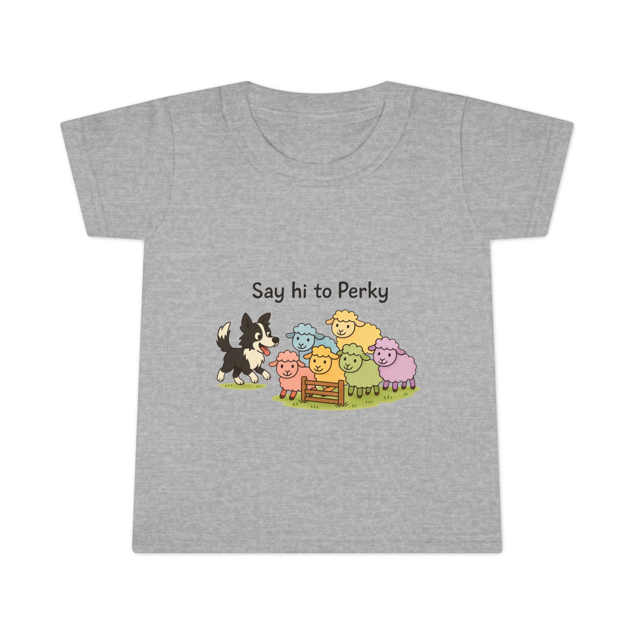 Toddler T-Shirt — "Say Hi to Perky" Cute Pastel Farm Animal Tee