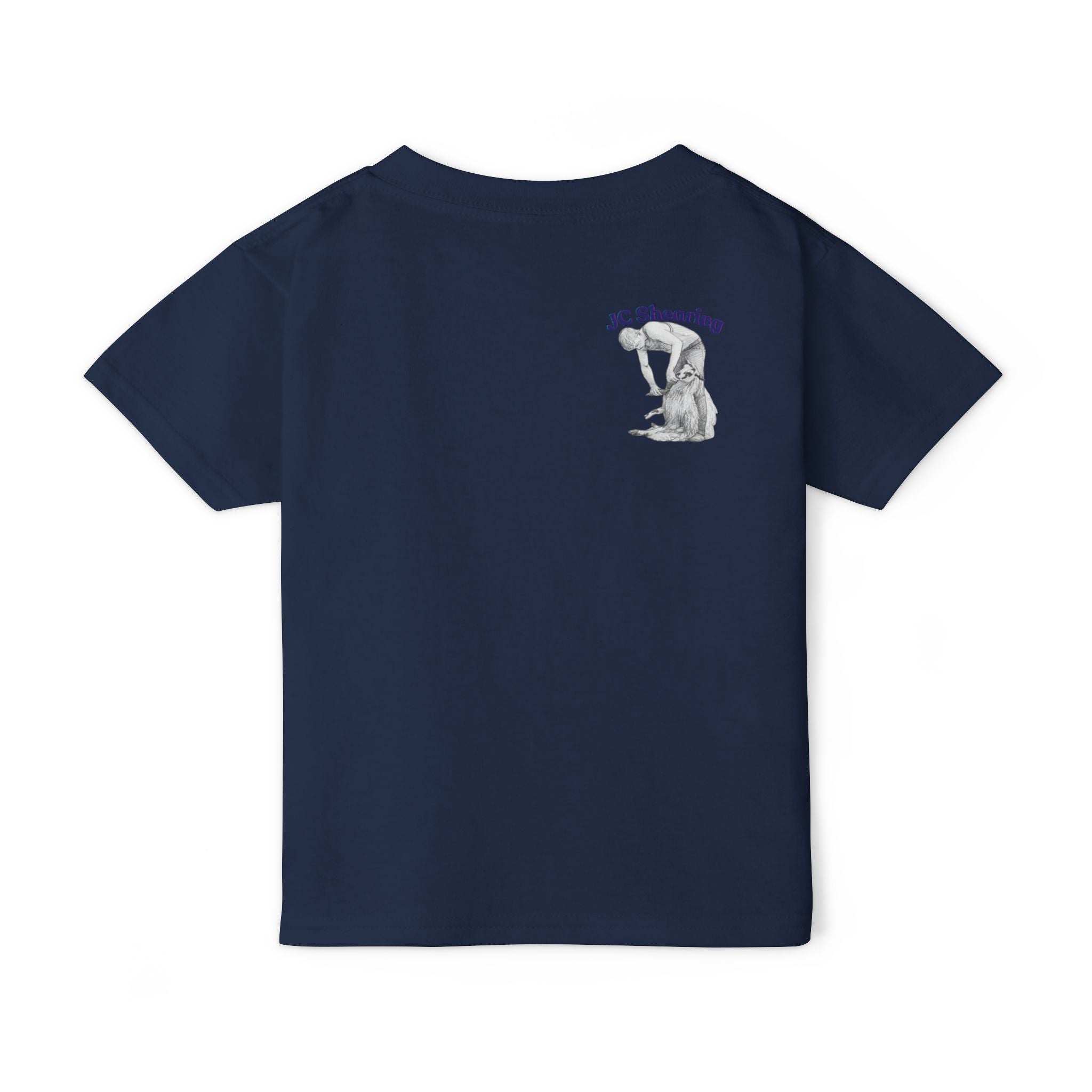 Toddler T-Shirt — Colorful Jumping Sheep Kids Tee (JC Shearing Logo on Back)