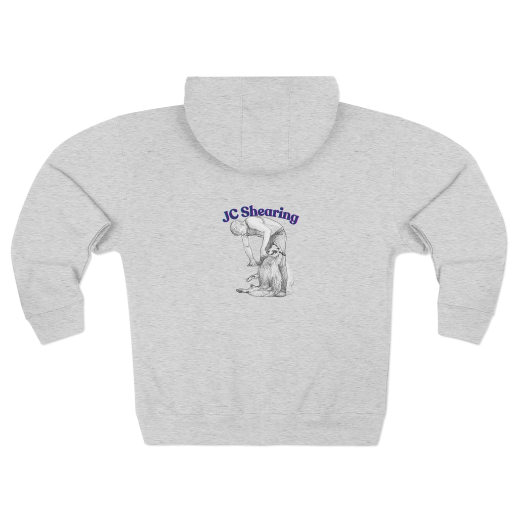 JC Shearing Sheep Zip Hoodie — Farm Life Zip-Up Hoodie