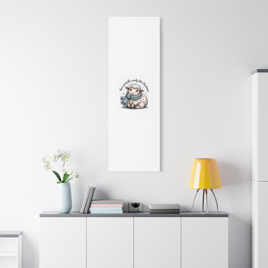 woolly little Christmas sheep Canvas | cozy animal winter print