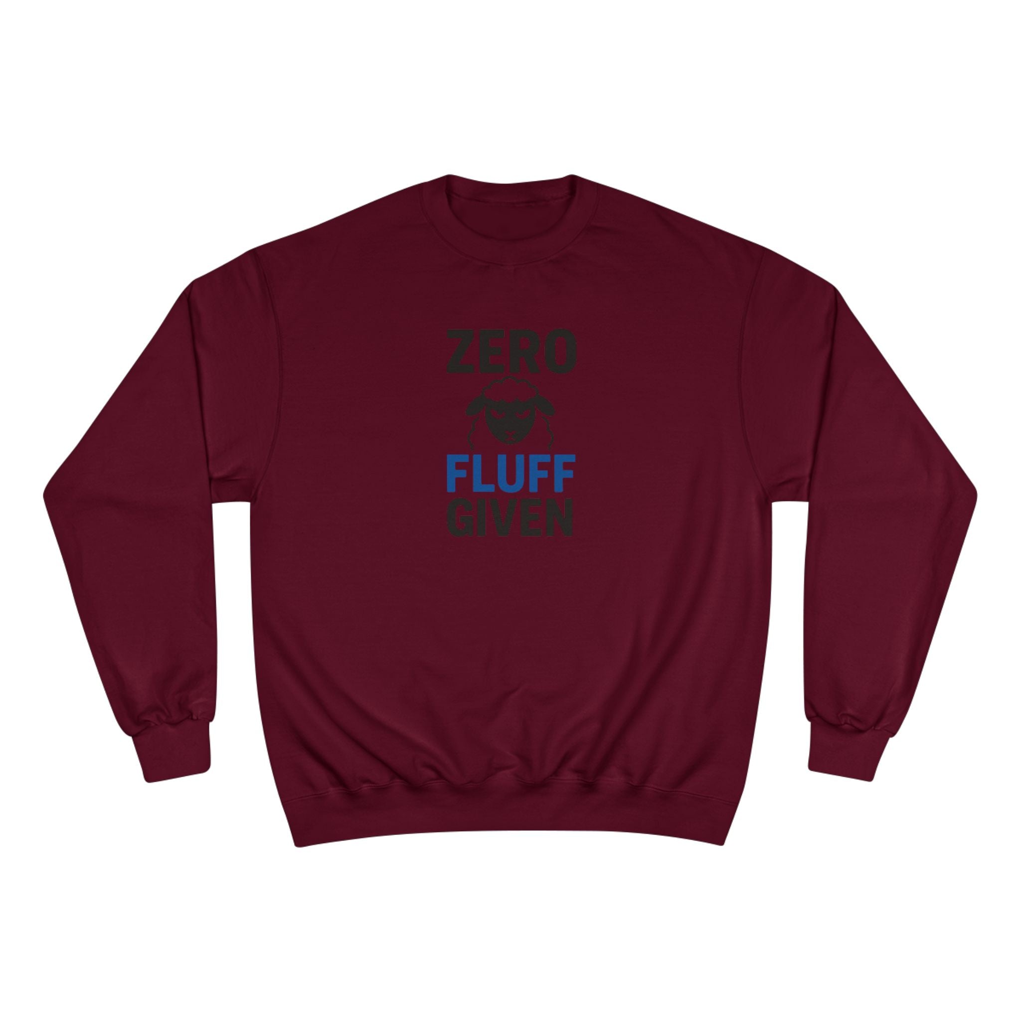 Zero Fluff Given Sweatshirt — Funny Sheep Graphic Crewneck