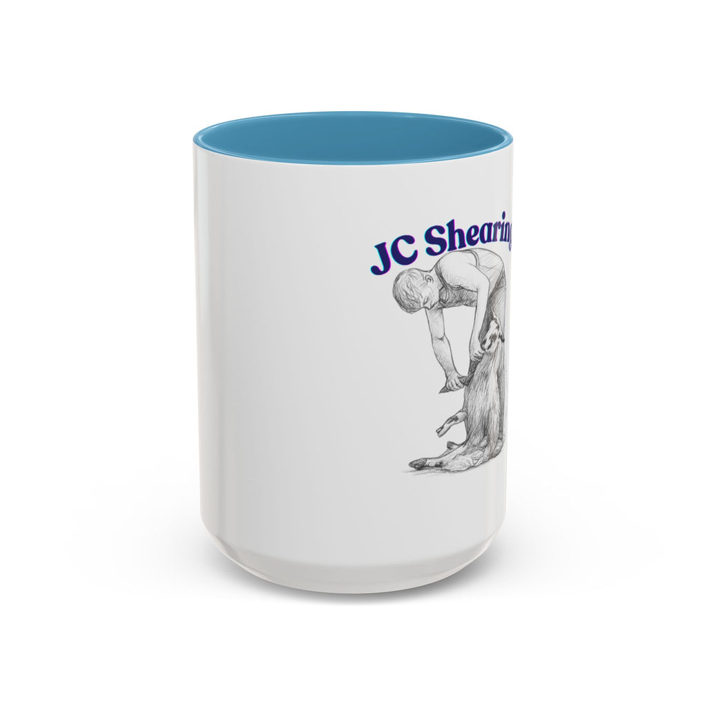 JC Shearing Coffee Mug — Sheep Shearer Illustration Accent Mug (11/15oz)
