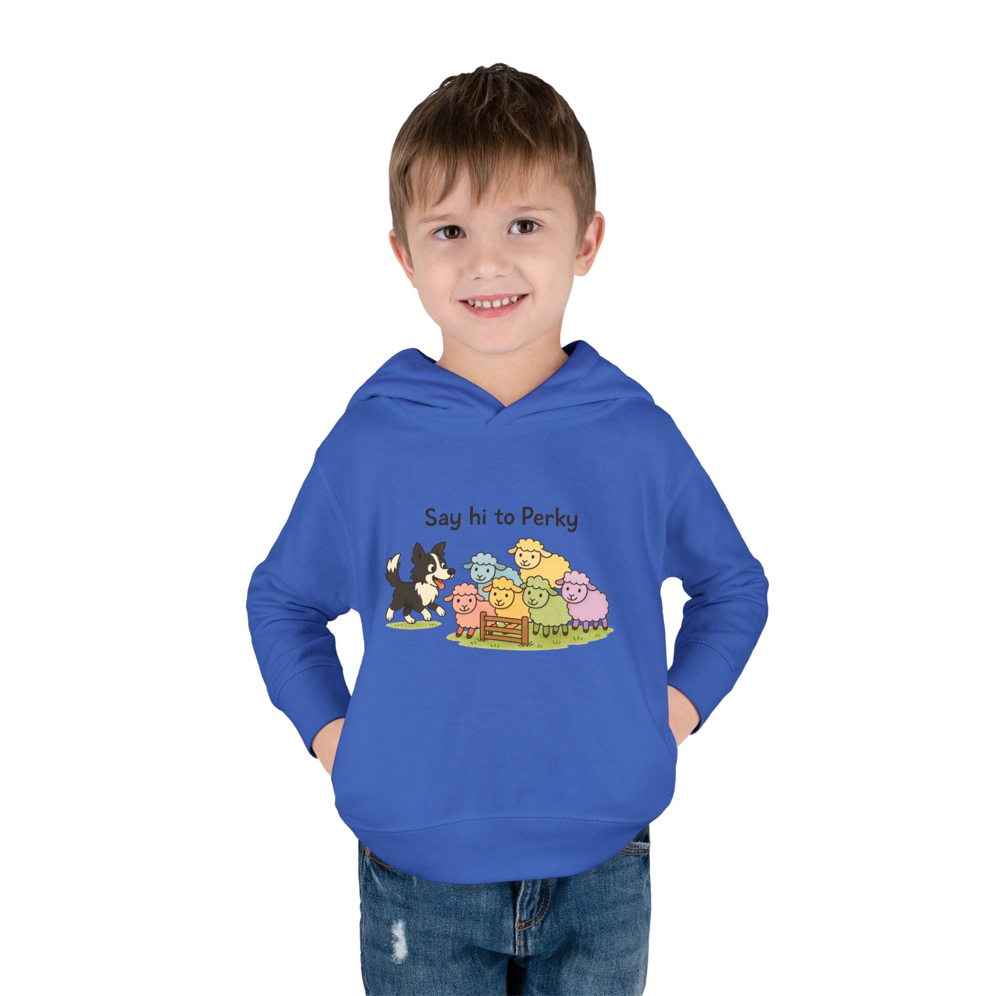 Toddler Hoodie - "Say Hi to Perky" Cute Farm Animal Pullover for Kids