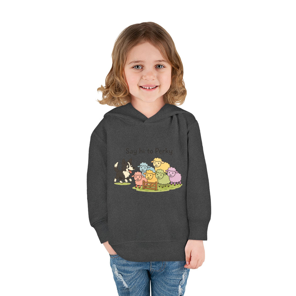 Toddler Hoodie - "Say Hi to Perky" Cute Farm Animal Pullover for Kids