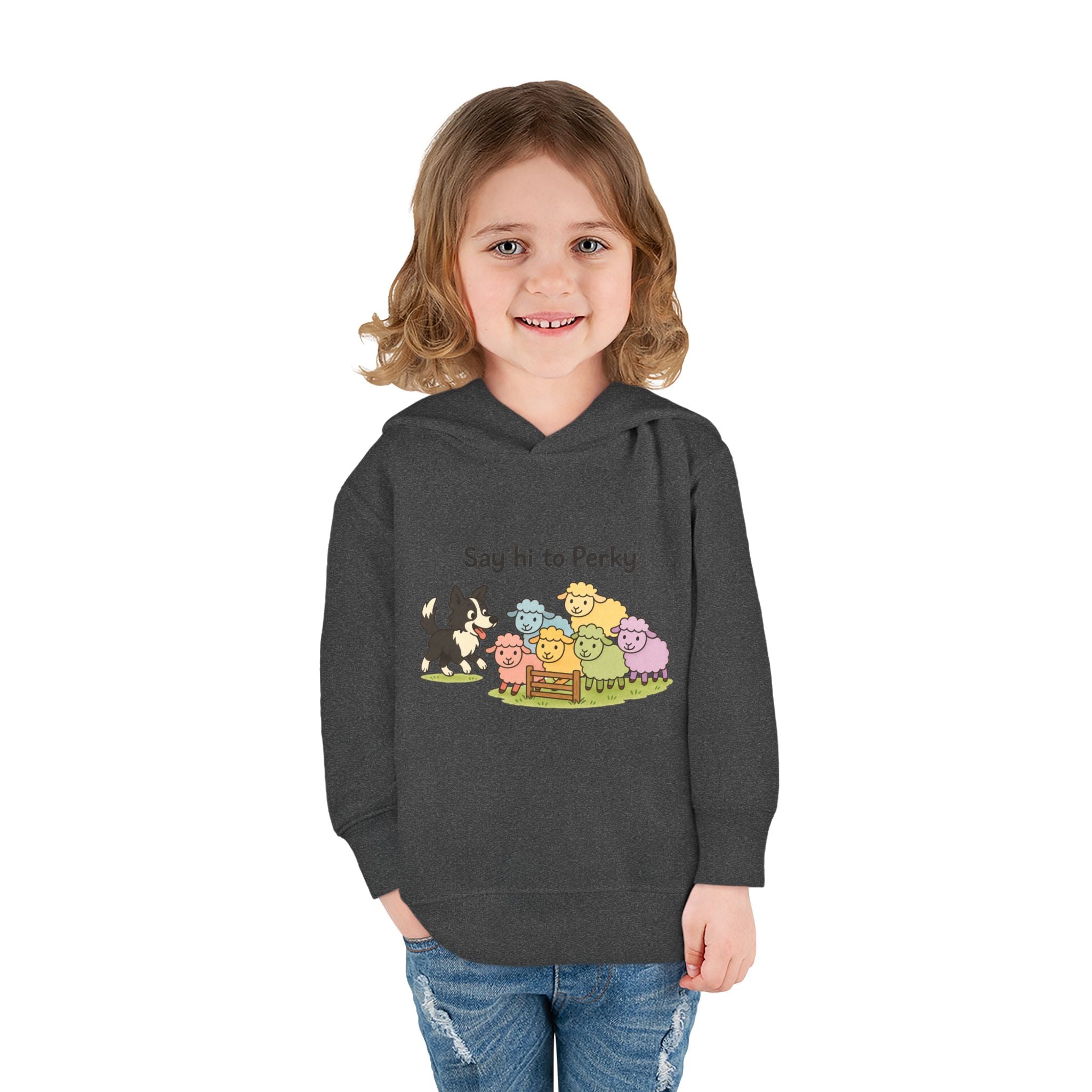 Toddler Hoodie - "Say Hi to Perky" Cute Farm Animal Pullover for Kids