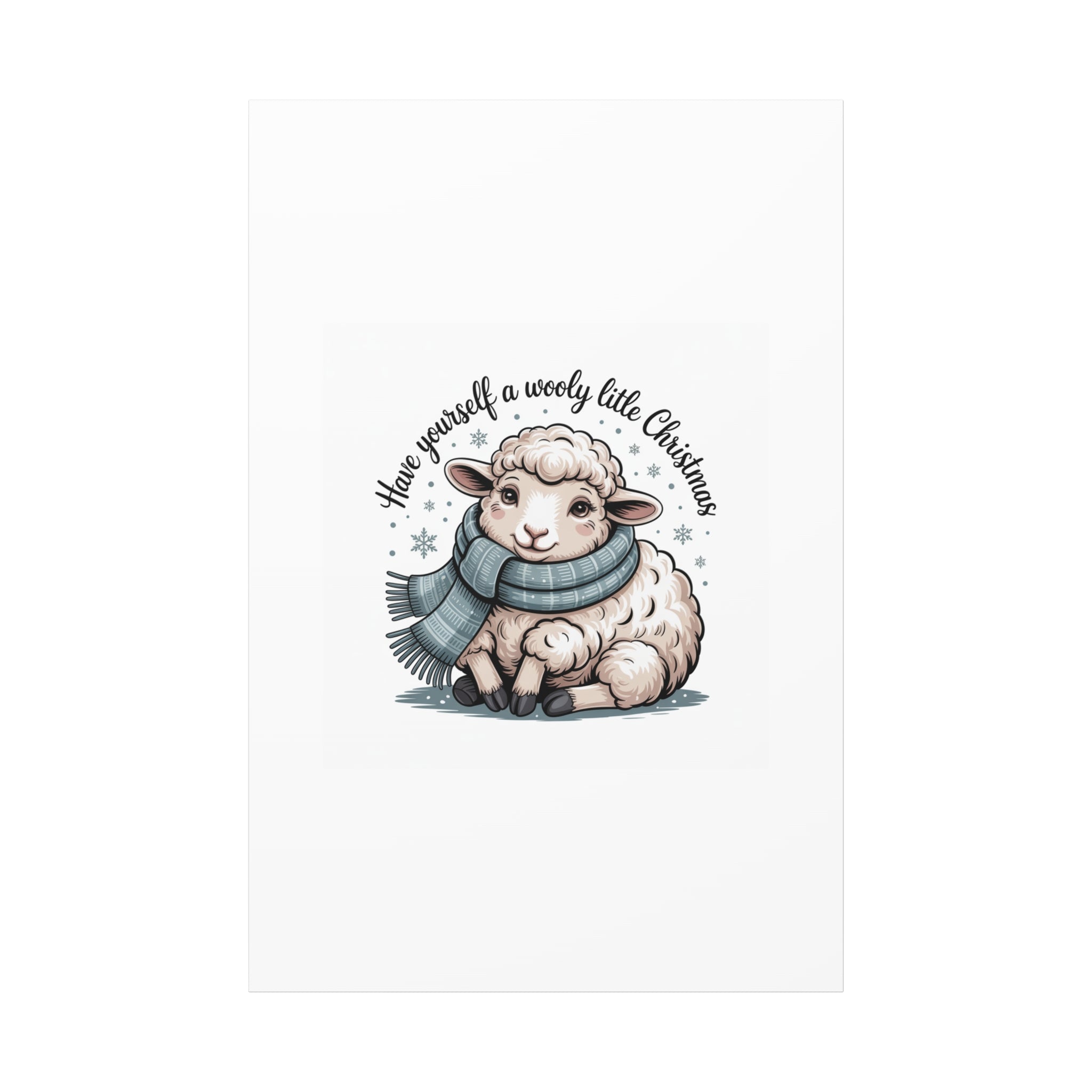woolly little Christmas sheep Canvas | cozy animal winter print