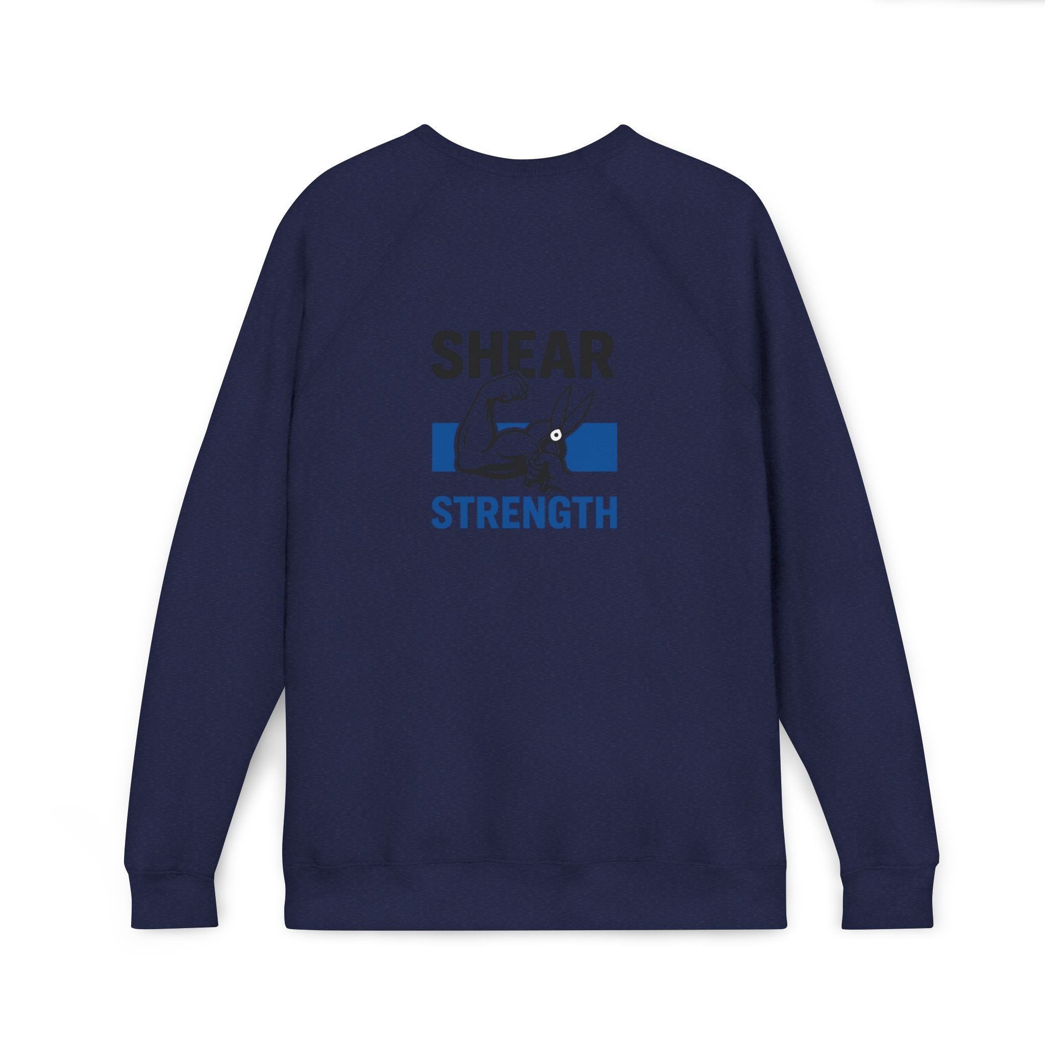 Strength Raglan Sweatshirt — 'Smear Strength' Blue Barbell Crewneck