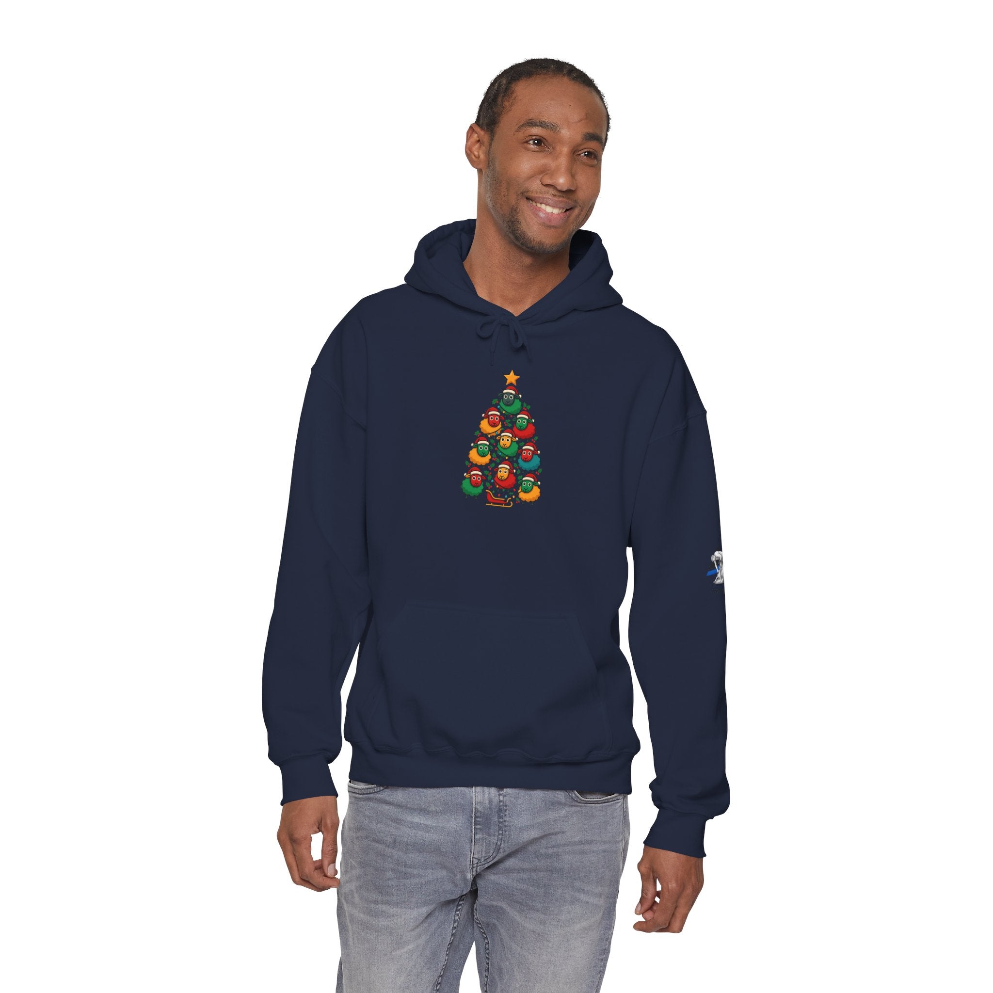 Christmas Tree Sheep Hoodie – Cute Holiday Bird Tree Graphic Sweatshirt