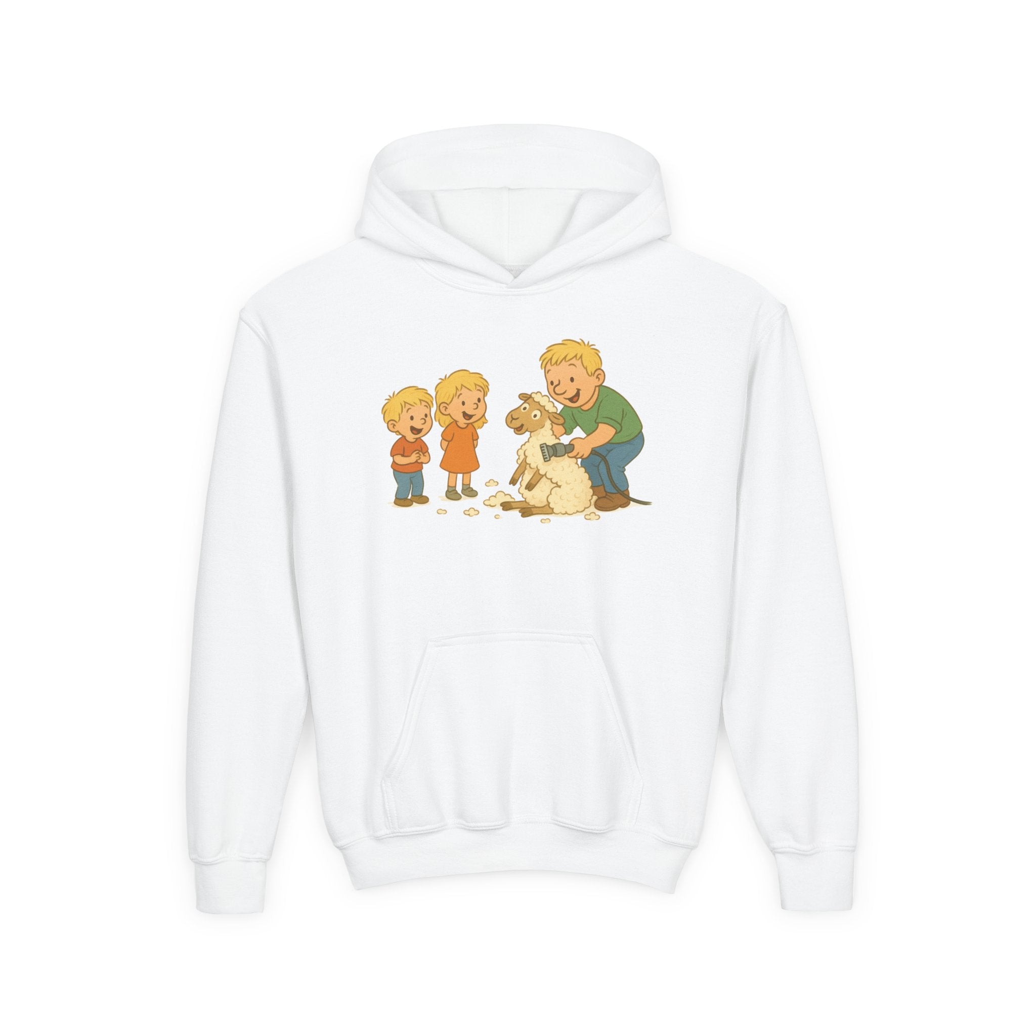 Youth Hoodie — Vintage Kids & Dog Graphic Pullover