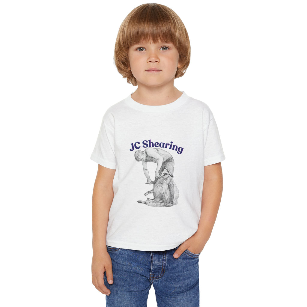 Toddler T‑Shirt — 'JC Shearing' Vintage Sheep Shearing Illustration Kids Tee
