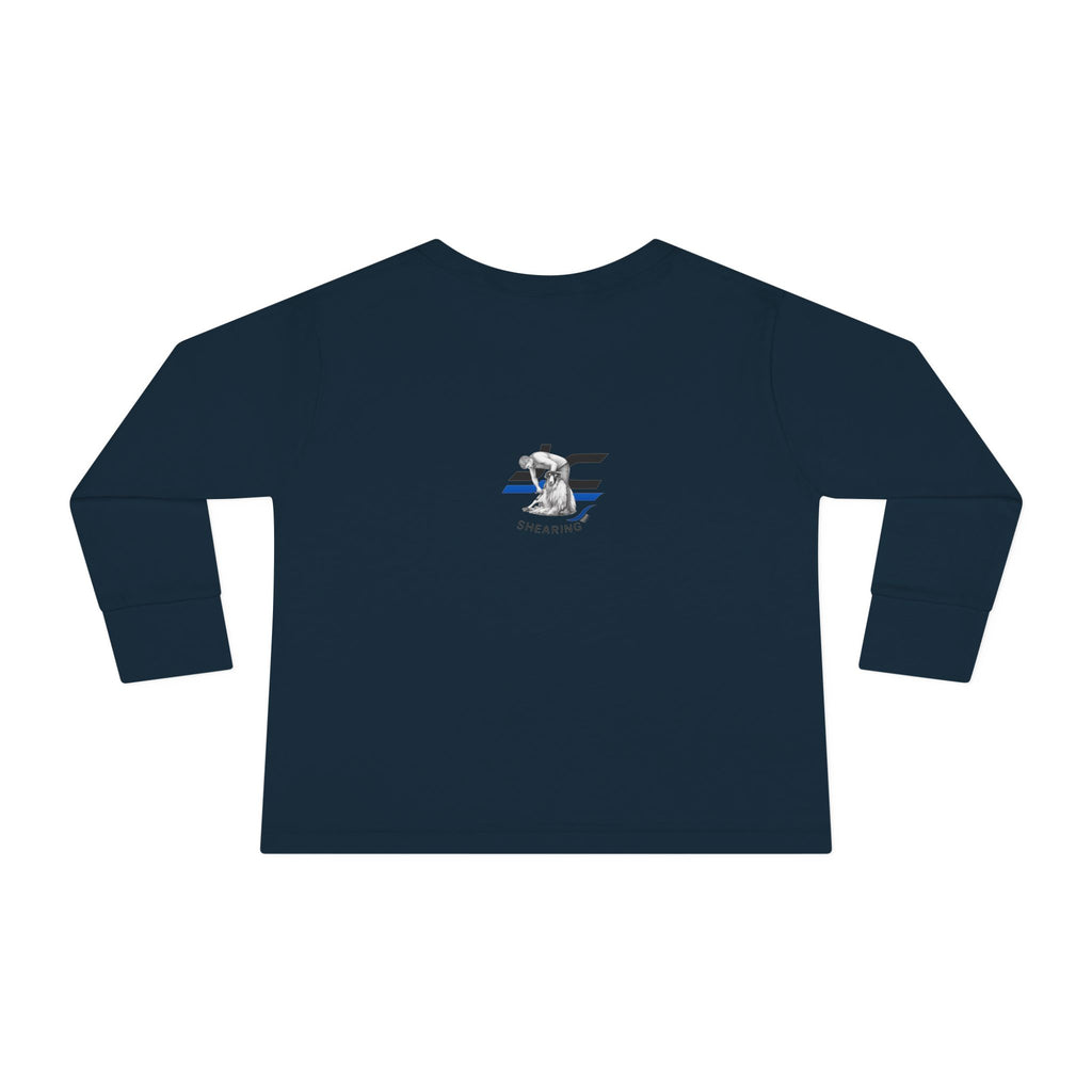 Toddler Long Sleeve Tee — Cute Sheep Christmas Tree Holiday Shirt