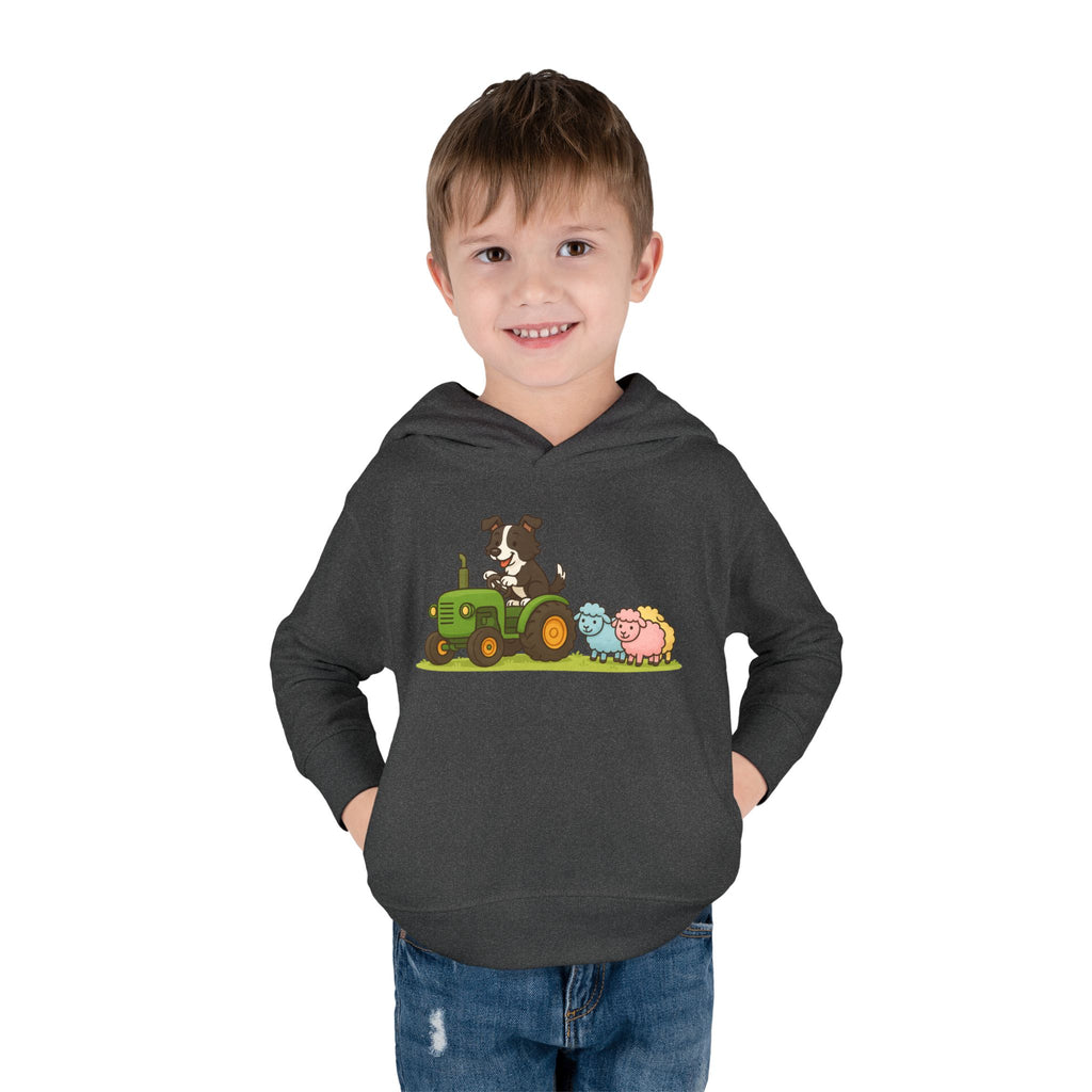 Toddler Hoodie — Cute Farm Tractor with Puppy & Sheep Kids Pullover