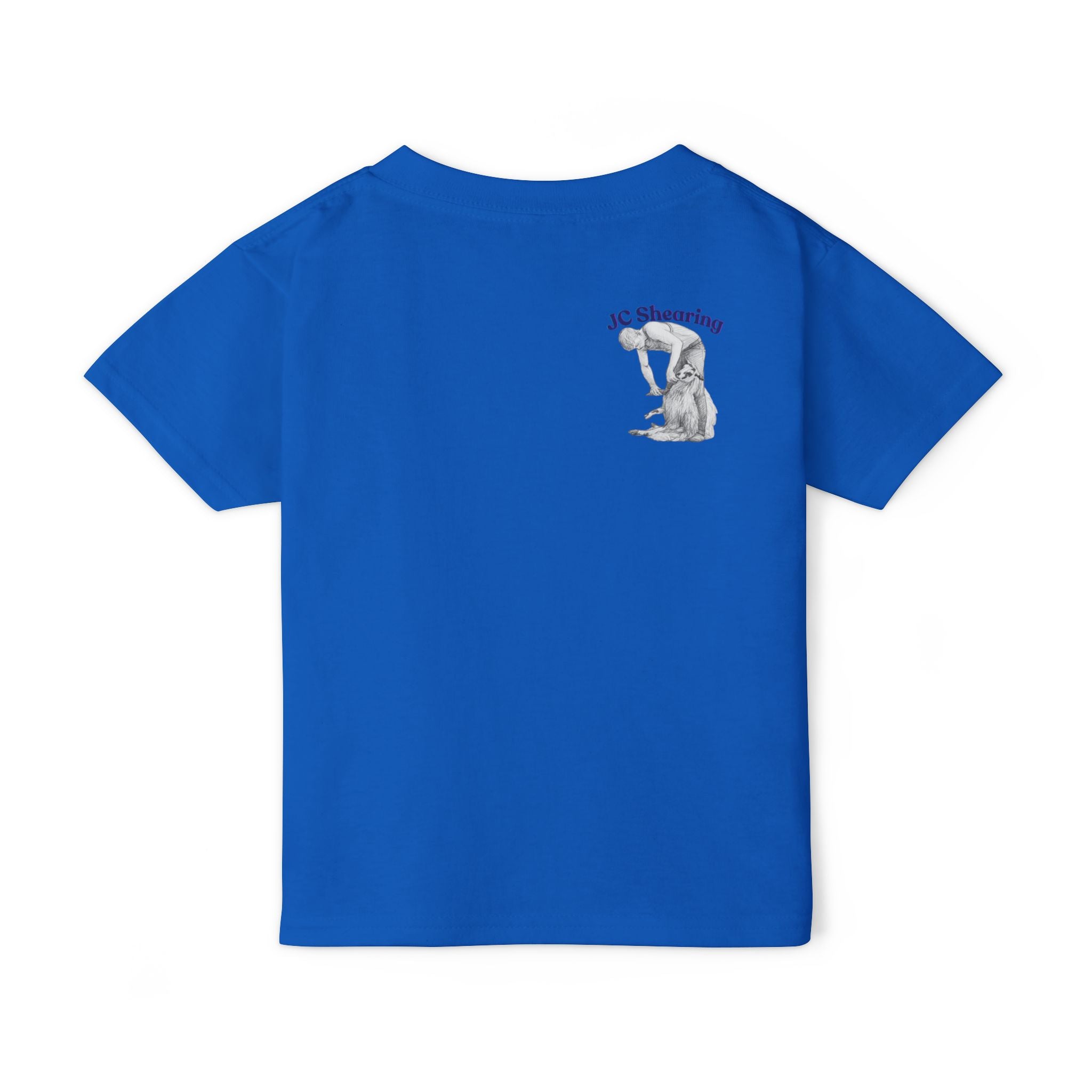 Toddler T-Shirt — Colorful Jumping Sheep Kids Tee (JC Shearing Logo on Back)
