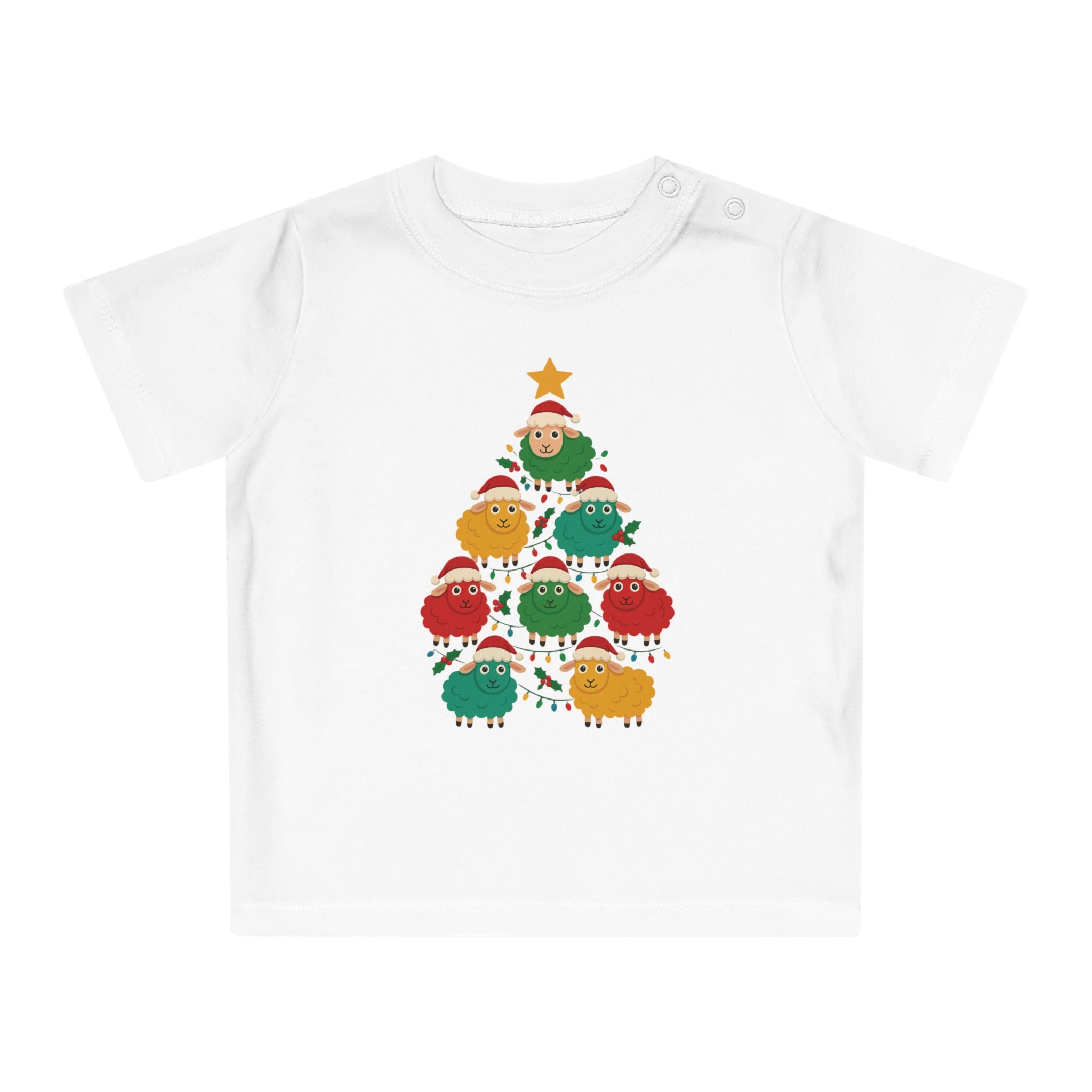 Christmas Sheep Tree Baby T-Shirt – Cute Holiday Infant Tee
