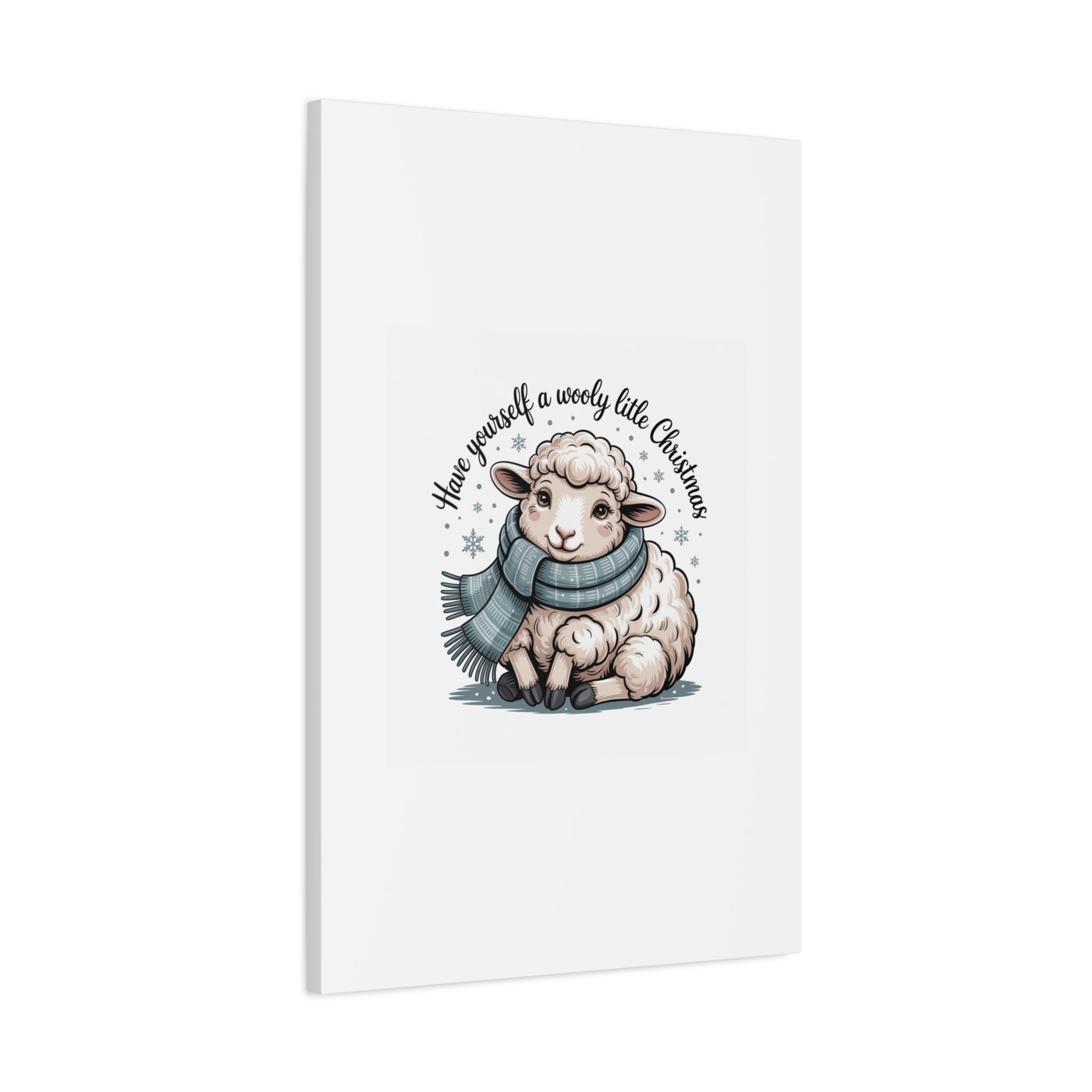 woolly little Christmas sheep Canvas | cozy animal winter print