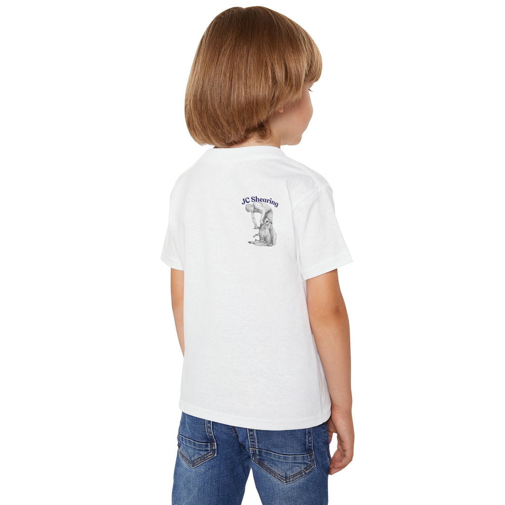 Say Hi to Perky Toddler T-Shirt — Cute Pastel Sheep & Border Collie Kids Tee