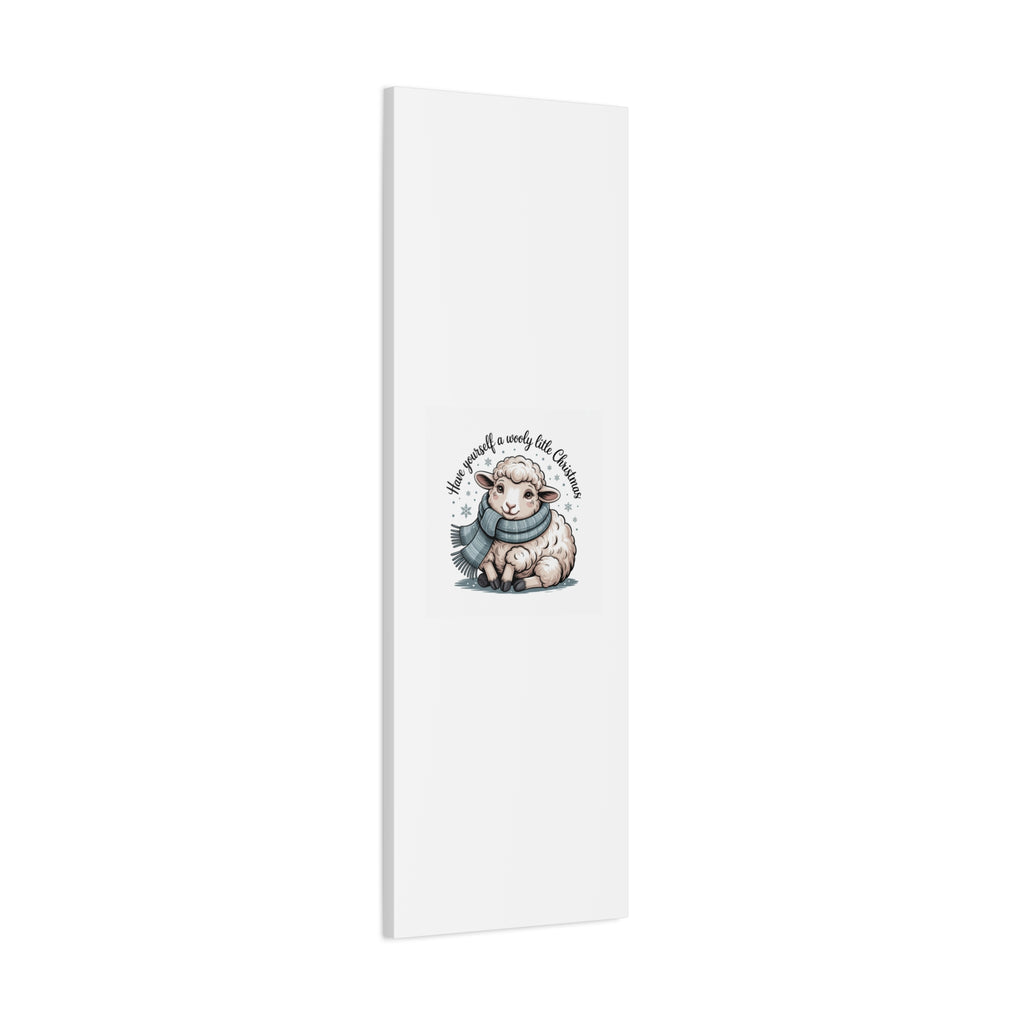 woolly little Christmas sheep Canvas | cozy animal winter print