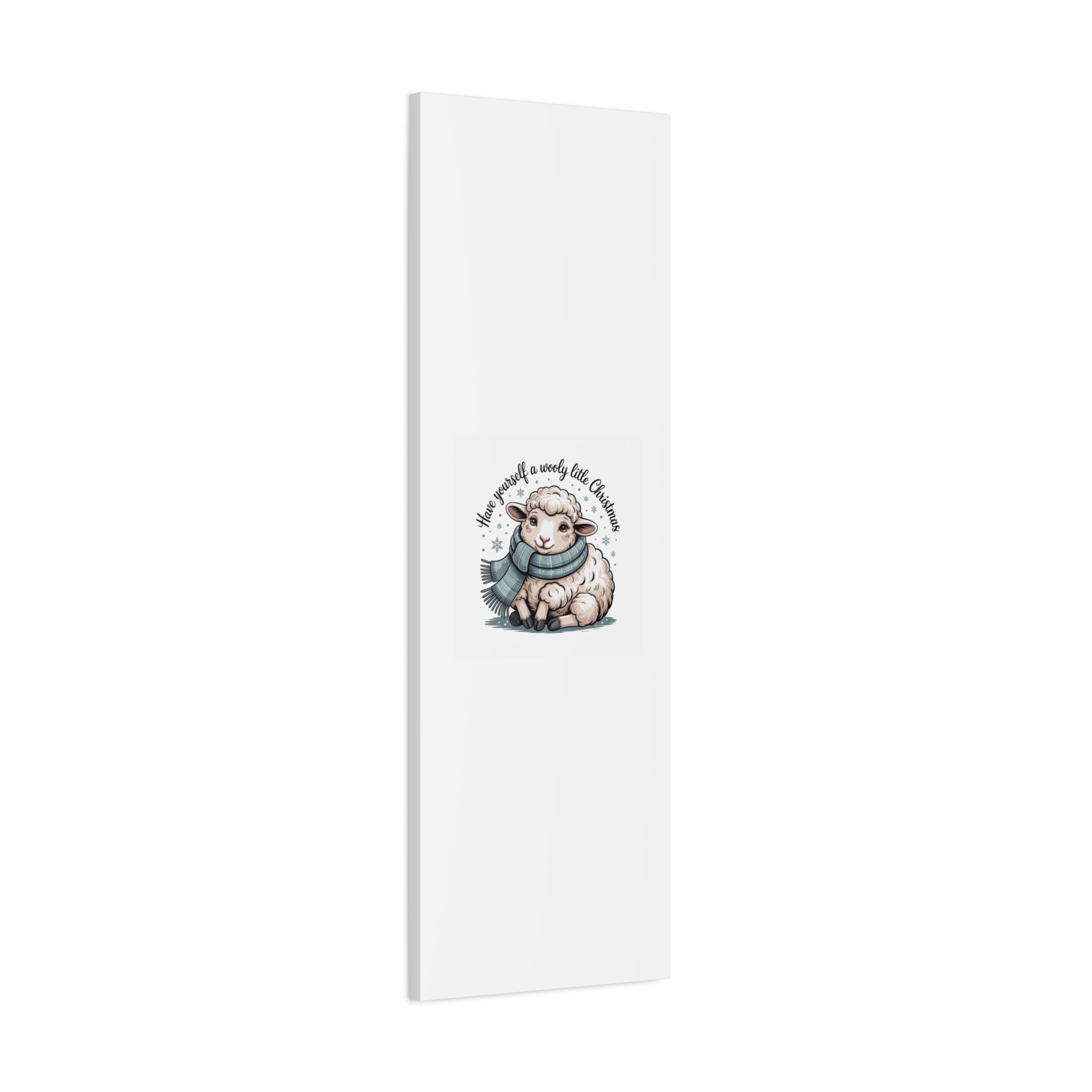 woolly little Christmas sheep Canvas | cozy animal winter print