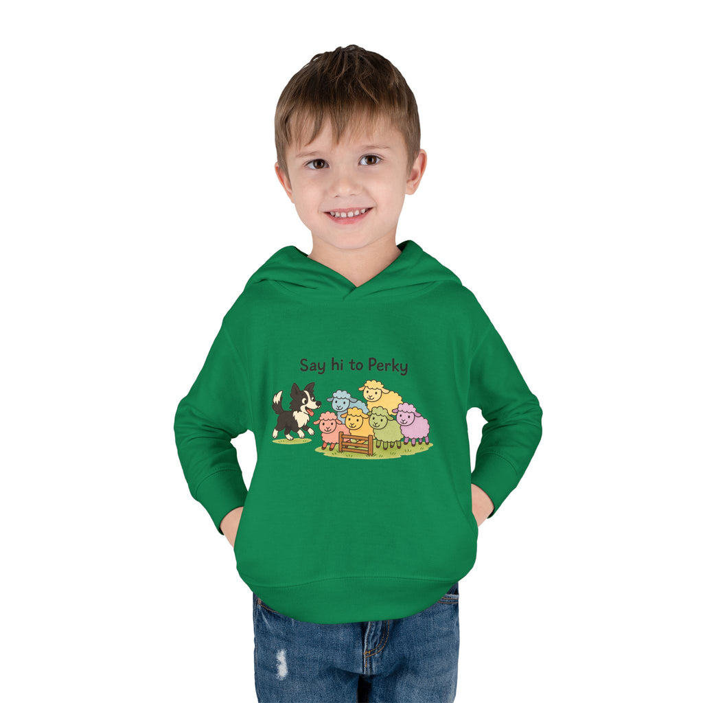 Toddler Hoodie - "Say Hi to Perky" Cute Farm Animal Pullover for Kids