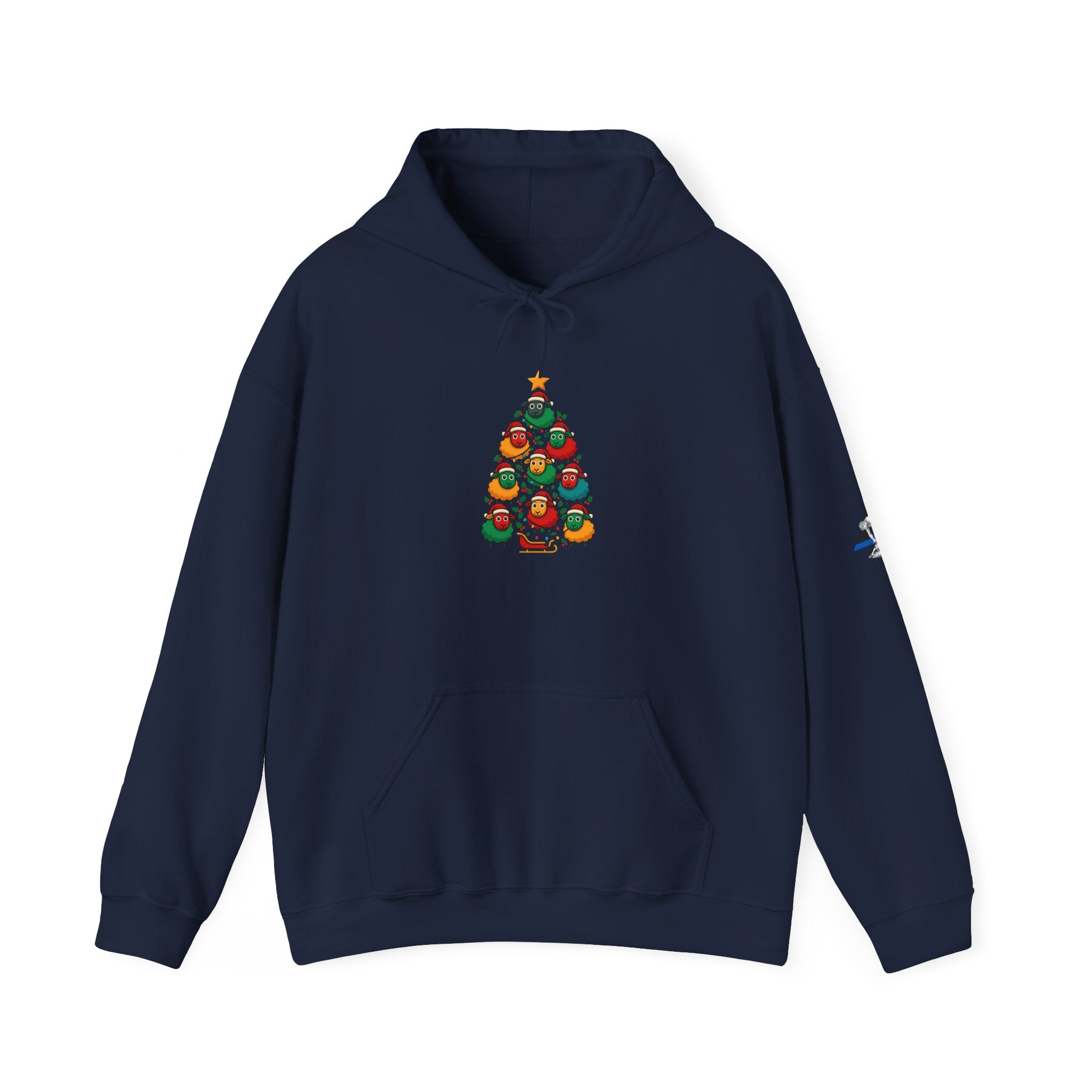 Christmas Tree Sheep Hoodie – Cute Holiday Bird Tree Graphic Sweatshirt