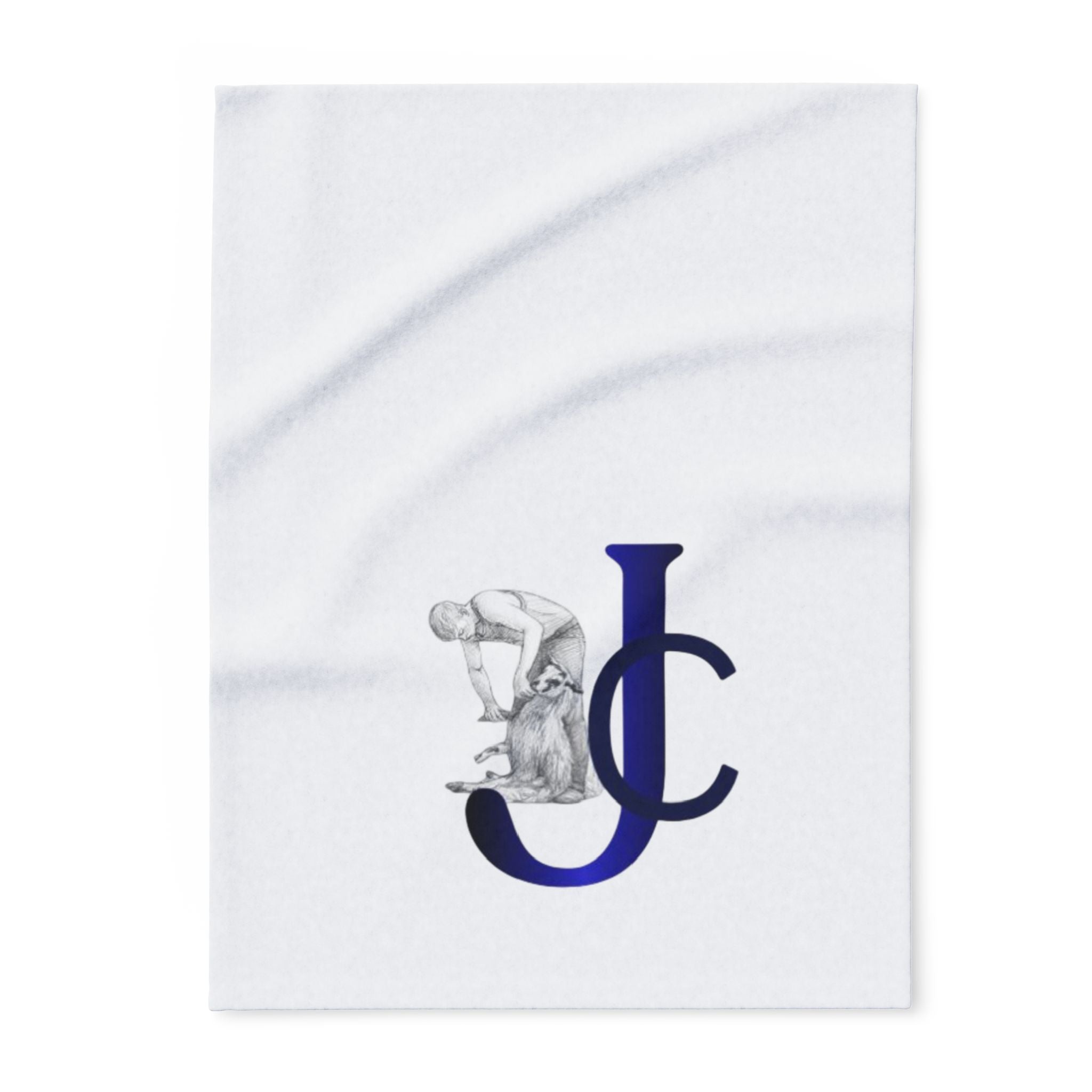 Monogram JC Fleece Blanket — Classic Nurse Care Illustration