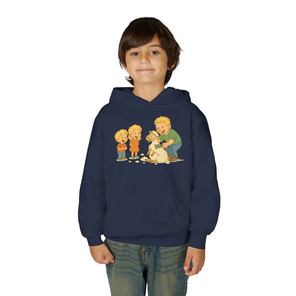 Youth Hoodie — Vintage Kids & Dog Graphic Pullover