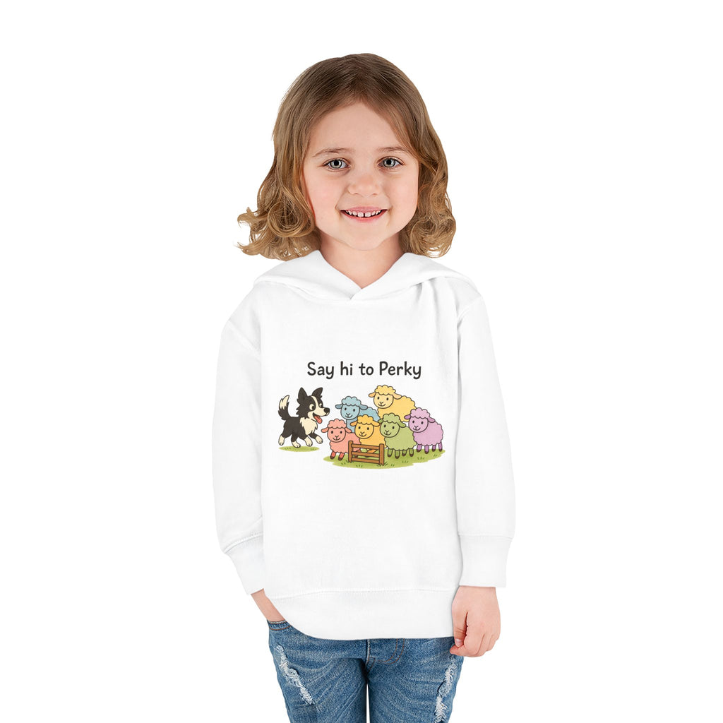 Toddler Hoodie - "Say Hi to Perky" Cute Farm Animal Pullover for Kids