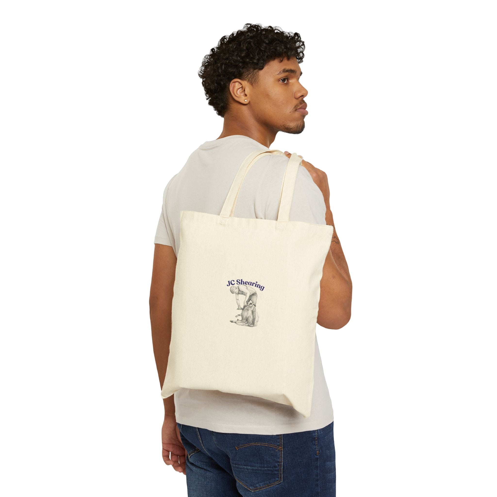 Canvas Tote Bag — 'Say Hi to Perky' Farm Animal Eco Grocery Tote